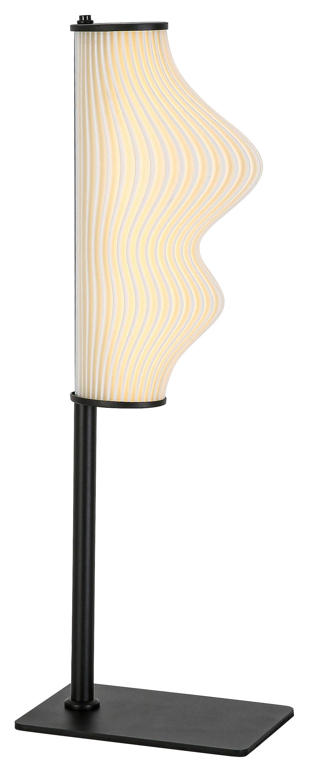 LED-Tischleuchte Laseri Schwarz/Weiß max. 8 Watt - Schwarz/Weiß, KONVENTIONELL, Kunststoff/Metall (20/14/55cm) - Mömax