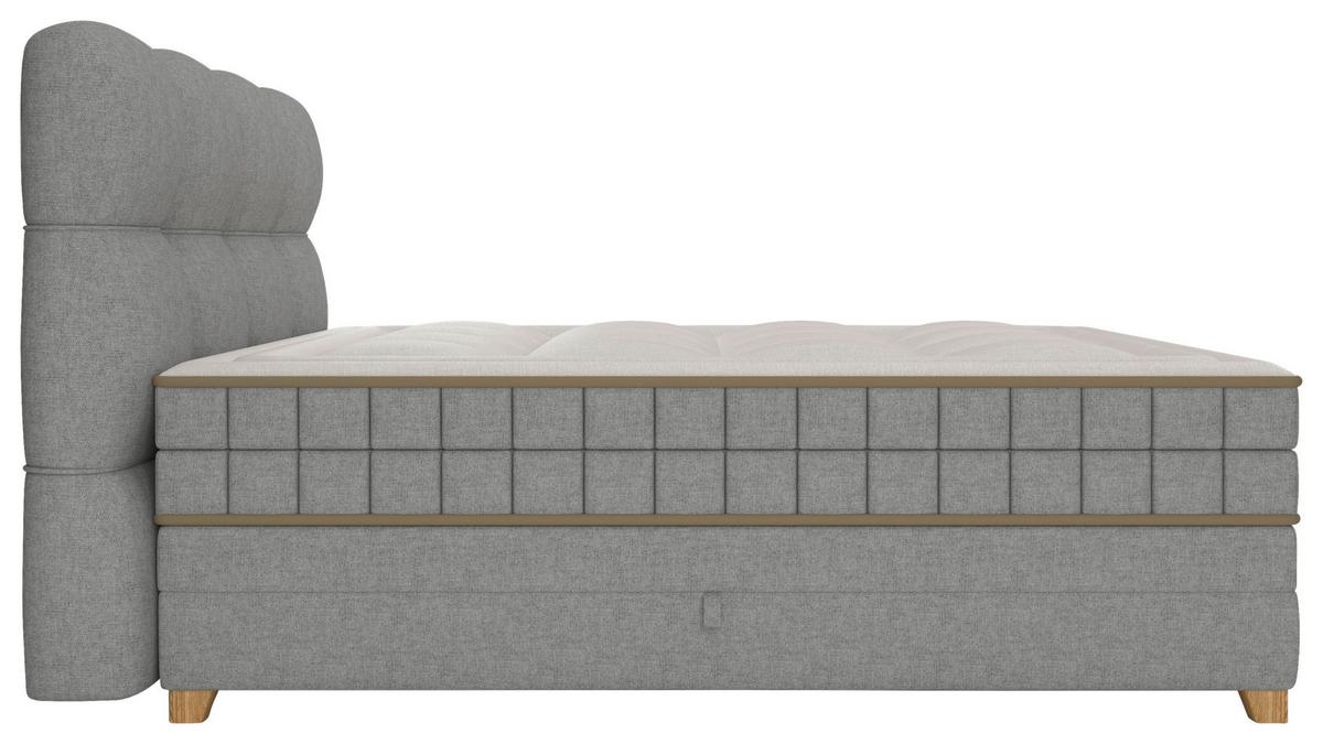 Boxspringbett Bianco Anthrazit ca. 180x200cm - Grau, KONVENTIONELL, Holz/Holzwerkstoff (180/200cm) - Premium Living