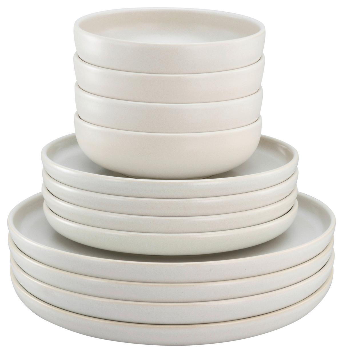 ZASTAWA STOŁOWA UNO OFFWHITE - biały, Basics, ceramika - Creatable