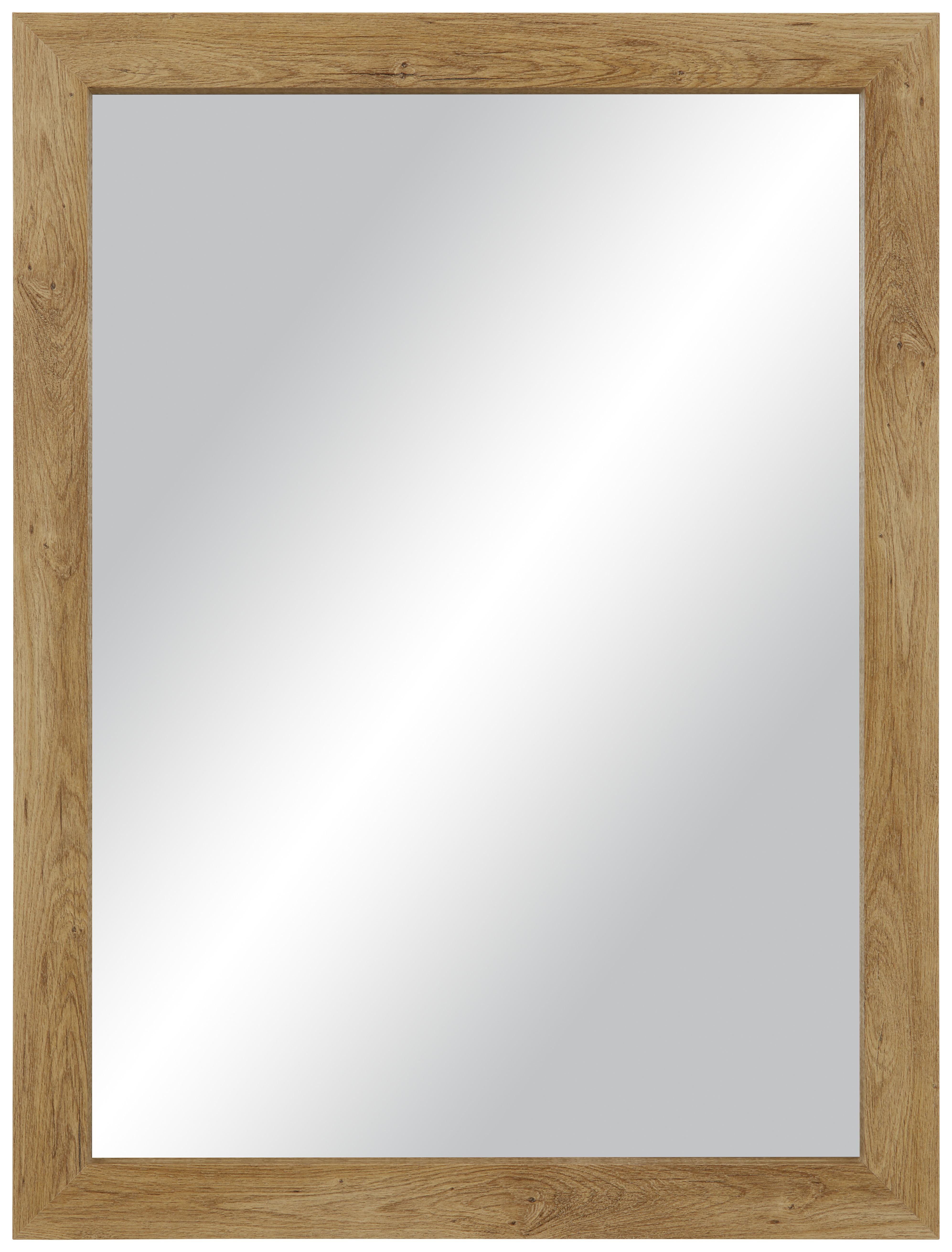 Stensko Ogledalo Tina -Sb- - barve hrasta, Moderno, steklo/leseni material (62/82/3,5cm) - Modern Living