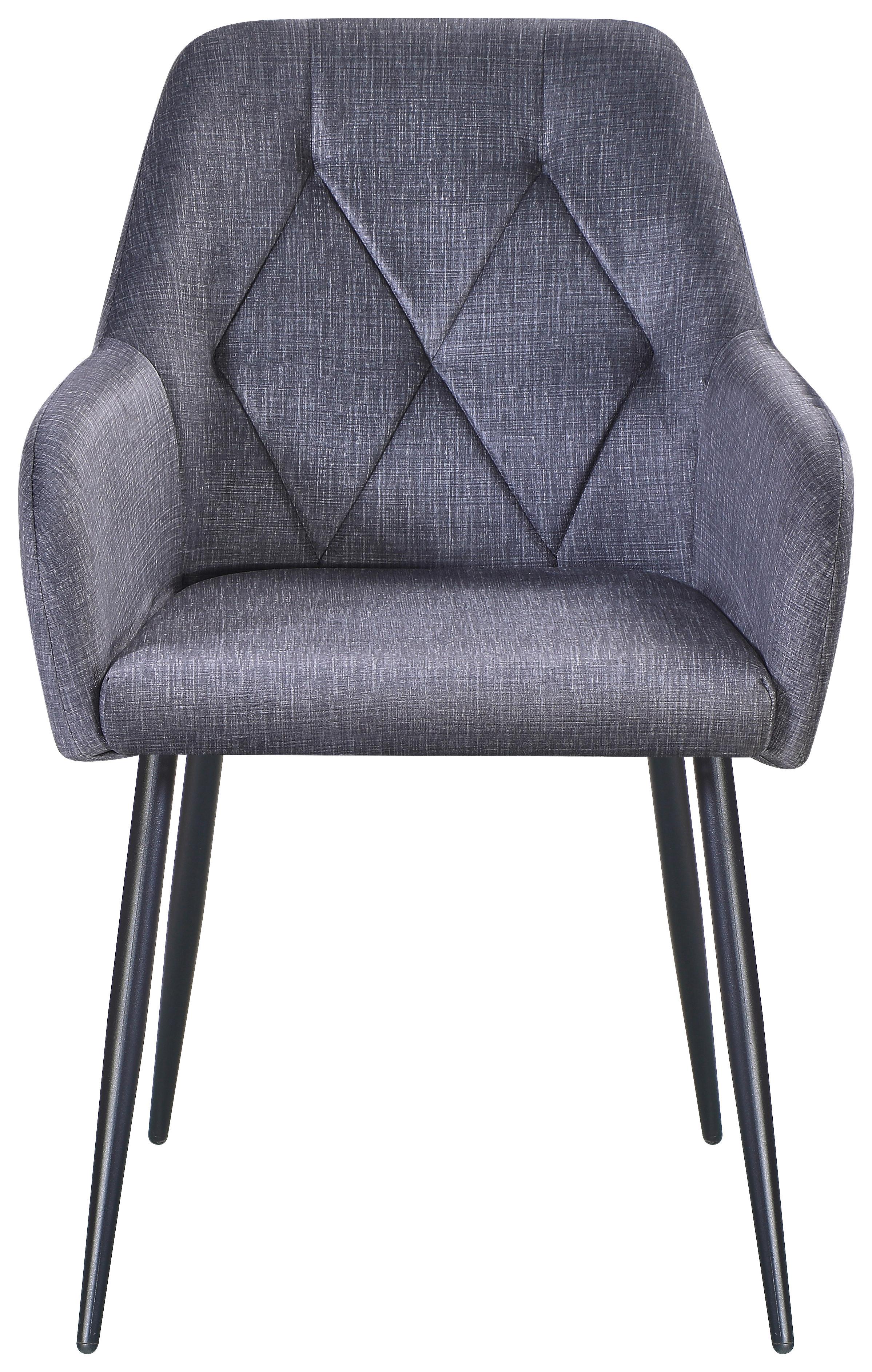Naslanjač Maja -Based- - siva/črna, Moderno, kovina/tekstil (58/86/61cm) - Based