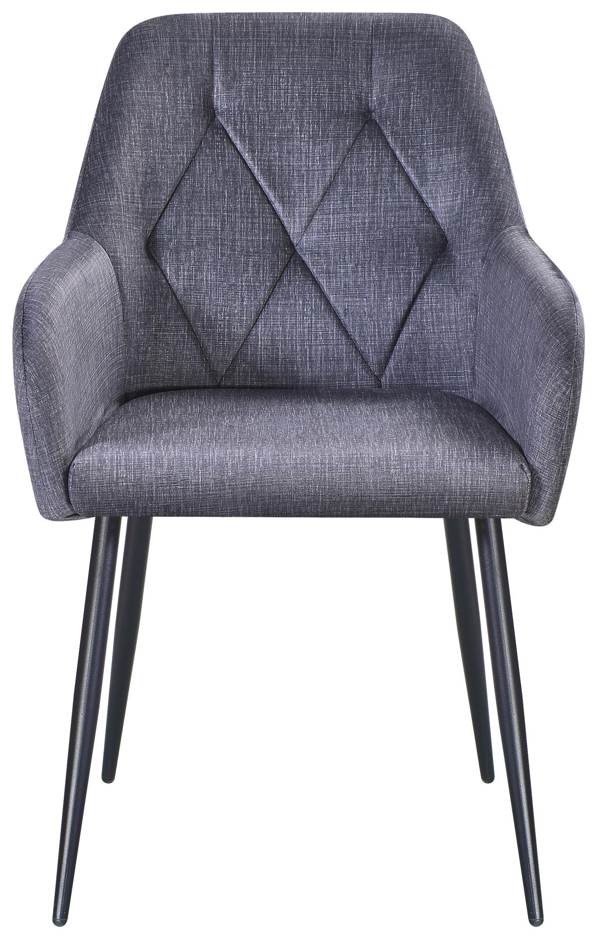 Naslanjač Maja -Based- - siva/črna, Moderno, kovina/tekstil (58/86/61cm) - Based