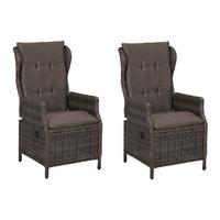 Gartensessel-Set Saviano 2-tlg. Grau m. Relaxfunktion - Grau, KONVENTIONELL, Kunststoff/Textil (58/108/69,5cm) - Gardenson