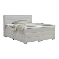 Boxspringbett In Grau Ca. 160x200cm - Zinkfarben/Grau, Konventionell, Holz/Holzwerkstoff (160/200cm) - Premium Living
