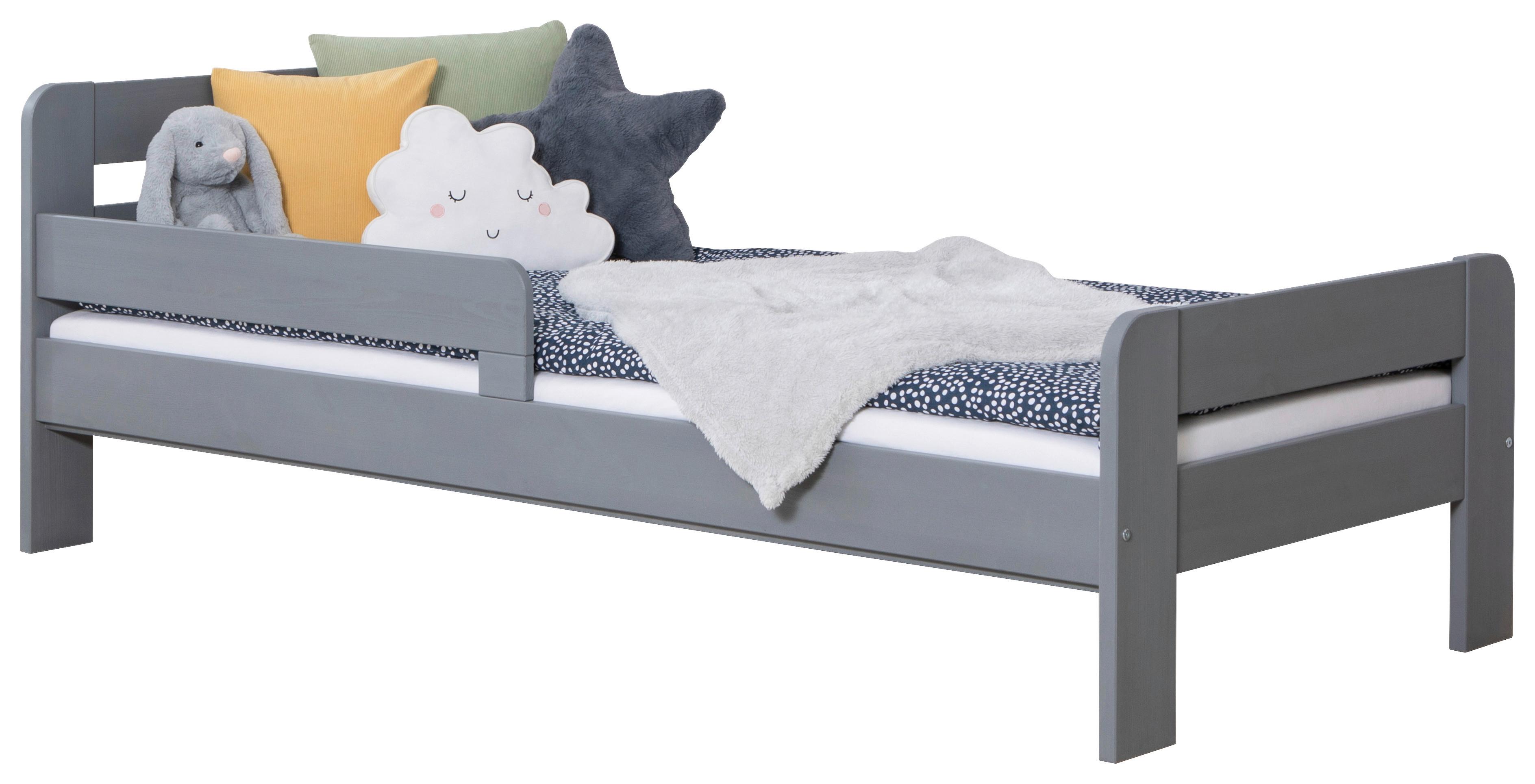 Bett Bennet mit Matratze ca. 90x200 cm Hellgrau - Hellgrau, MODERN, Holz/Textil (90/200cm) - MID.YOU