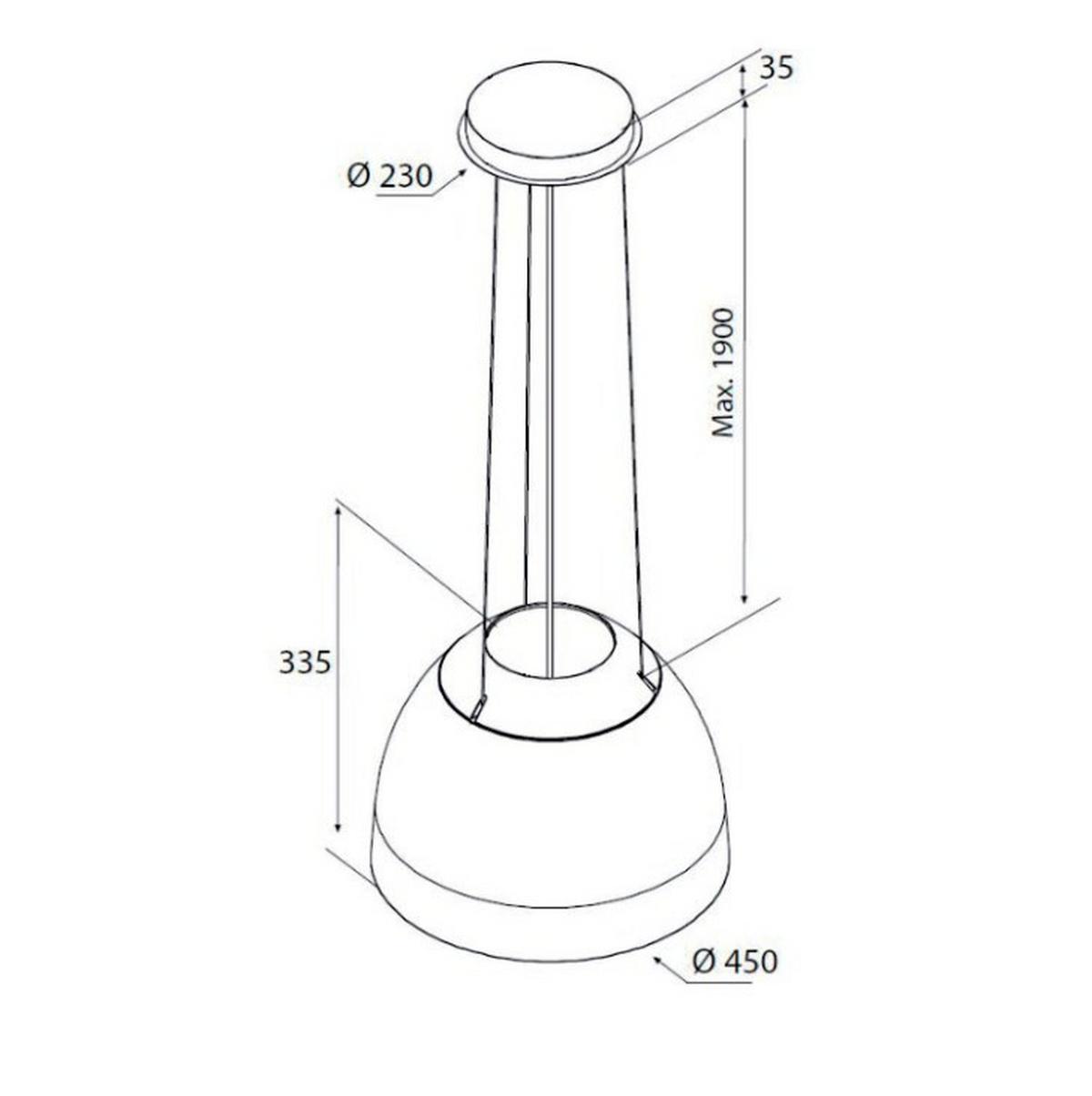 Dunstabzugshaube 875465 Weiß - Weiß, LIFESTYLE, Kunststoff/Metall (190cm) - Vogt