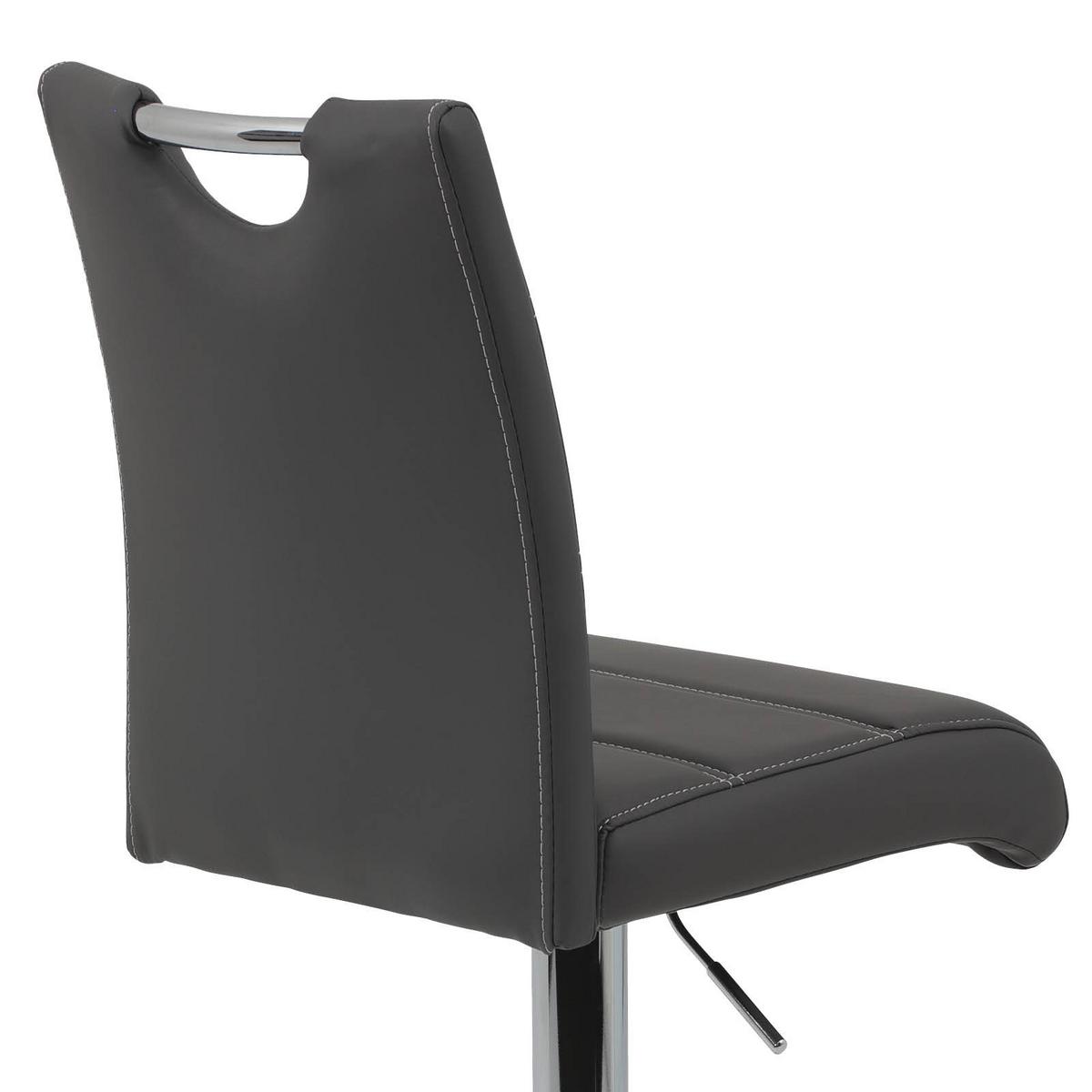 Barhocker Set mit Lehne und 360°drehbar 2-tlg Miranda Grau - Chromfarben/Weiß, MODERN, Textil/Metall (38/97-119/50cm) - MID.YOU
