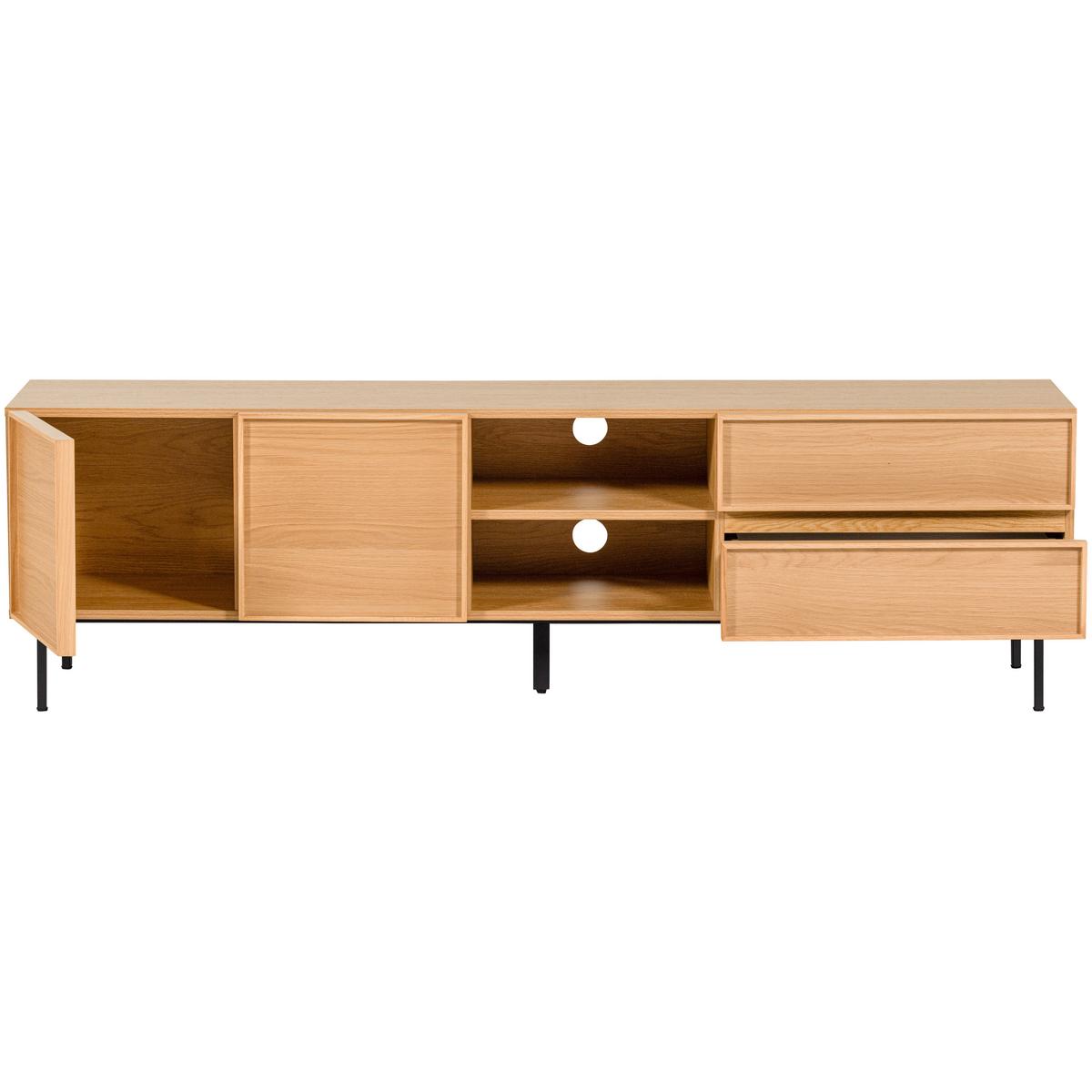 Lowboard Tours Naturfarben - Schwarz/Naturfarben, Design, Holzwerkstoff/Metall (180/51/42cm) - Livetastic