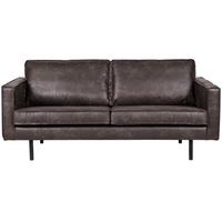 2,5-Sitzer Sofa Rodeo Schwarz B: 190cm - Schwarz, Design, Leder/Metall (190/85/86cm) - Livetastic