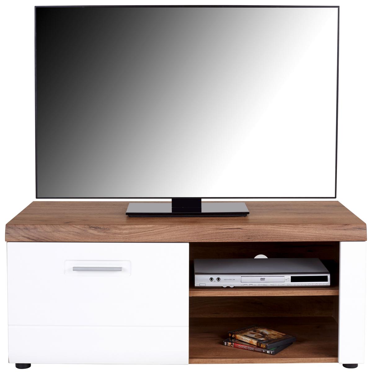 Element TV Avensis New - alb/culoare lemn stejar, Konventionell, material pe bază de lemn (111,9/46,1/49,6cm) - Premium Living