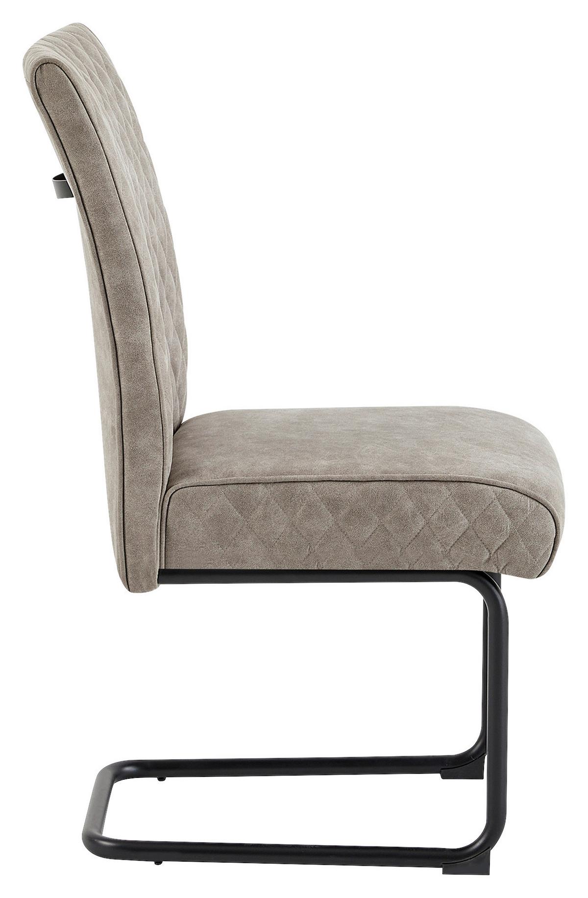 Schwingstuhl-Set Maria-XXL 2er-Set Taupe - Taupe/Schwarz, MODERN, Textil/Metall (45/95/60cm) - MID.YOU