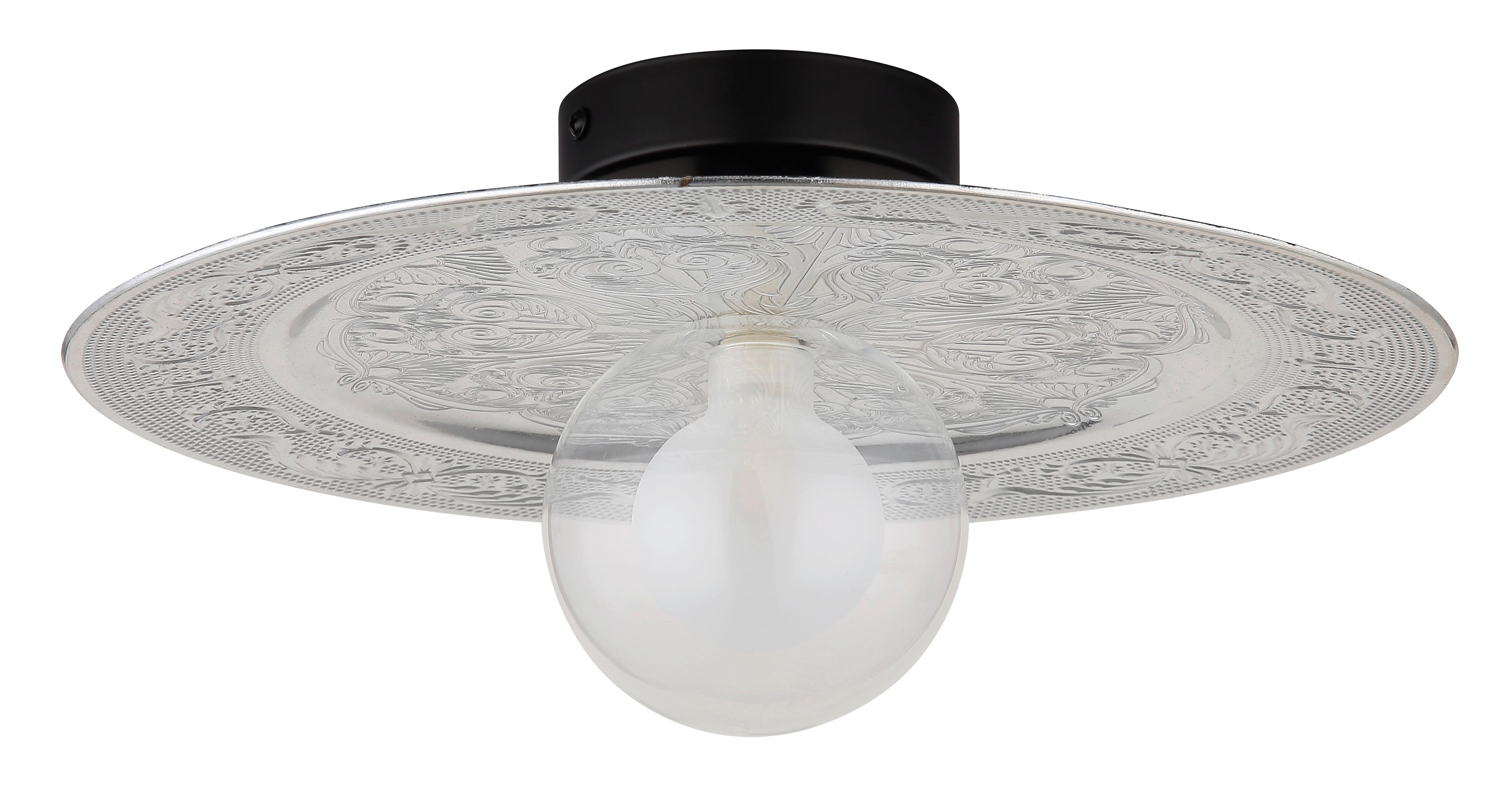 DECKENLEUCHTE 15169DS - Klar/Silberfarben, Konventionell, Glas/Kunststoff (33/15cm) - Globo