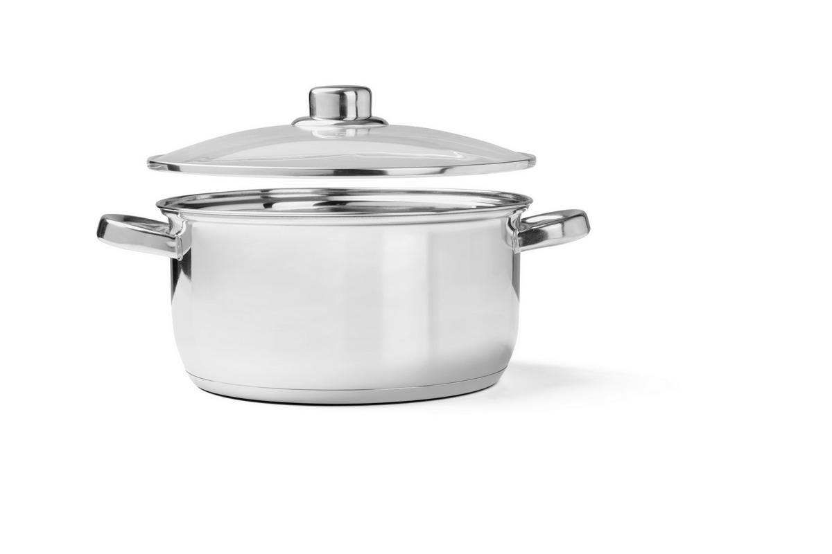 ZESTAW GARNKÓW OLAV - kolor stalowy/przejrzysty, Basics, metal/szkło - Homeware Profession.