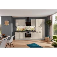 Küchenblock IP4050 Grau Hochglanz - Edelstahlfarben/Grau Hochglanz, MODERN, Holzwerkstoff/Metall (310cm) - Impuls