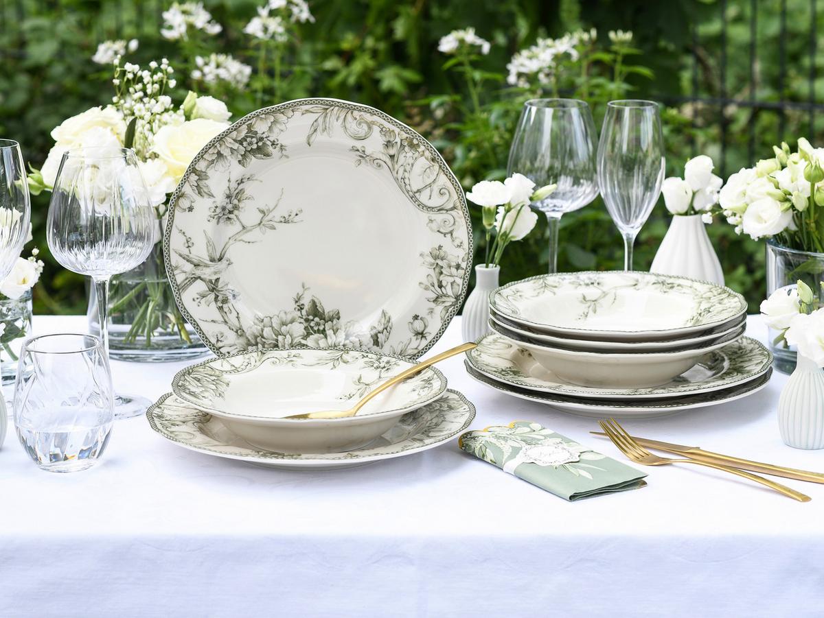 Tafelservice 24771 Adelaide Grün Tafel - Weiss/Grün, Basics, Keramik - Creatable