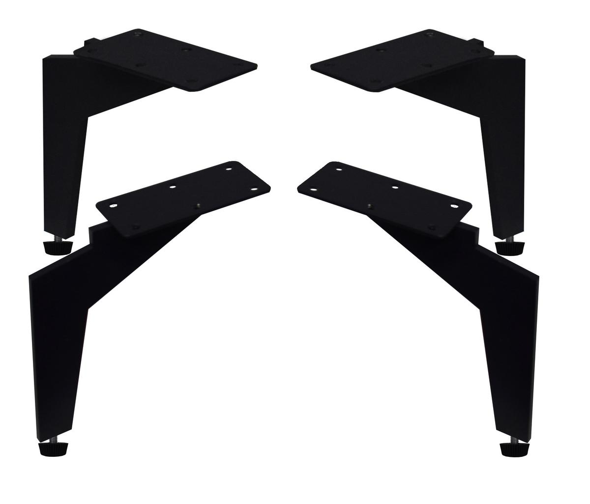 Fußset Silverstone Grau/Schwarz - Schwarz/Grau, MODERN, Metall (17/15/1cm) - Premium Living