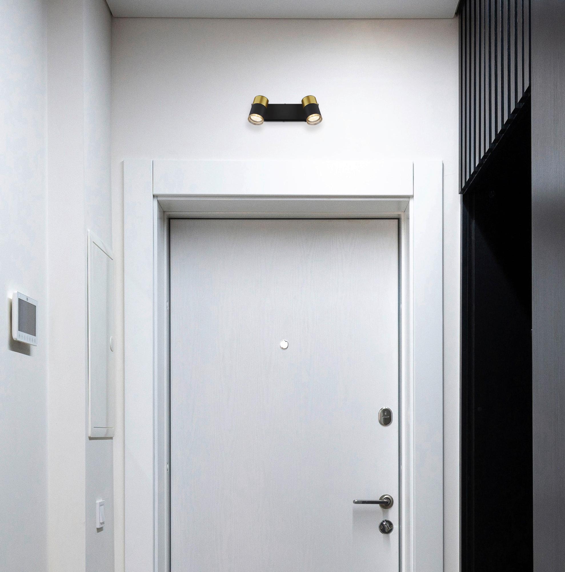 Strahler Brisbon Schwarz max. 25 Watt - Dunkelgrau/Schwarz, Design, Kunststoff/Metall (26/6/12cm) - Globo