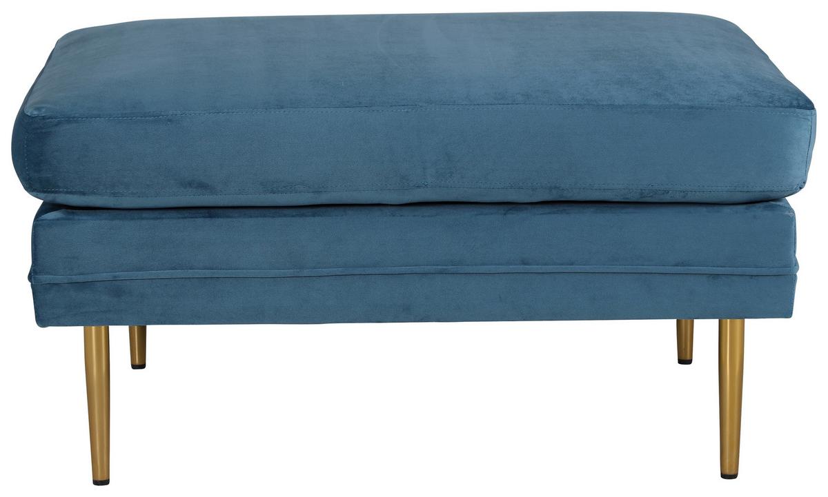 HOCKER BOOM - Blau/Goldfarben, Design, Kunststoff/Textil (90/49/70cm) - Livetastic
