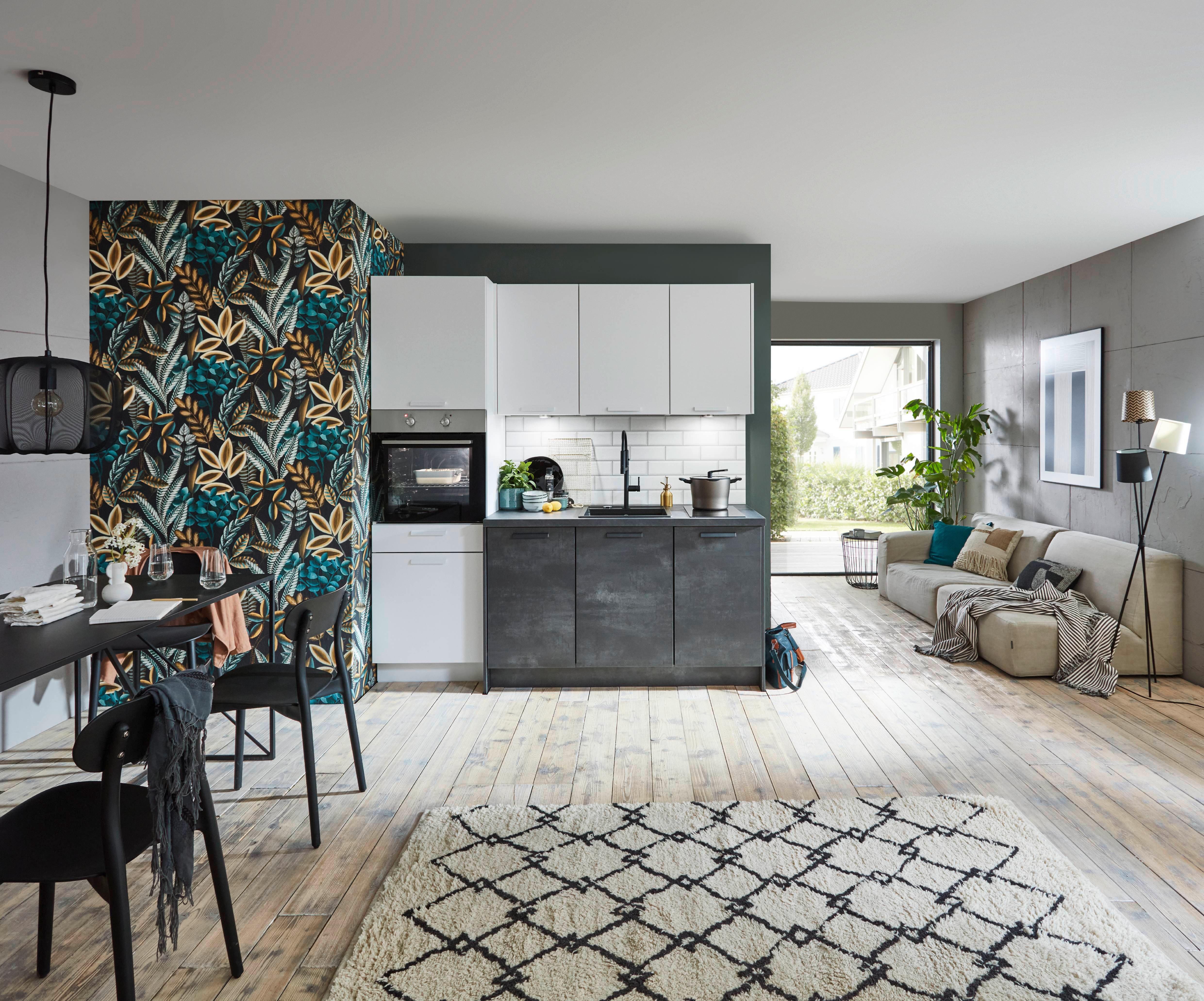 Kuhinjski Blok Touch/laser - črna/bela, Trendi, kovina/leseni material (204cm) - Nobilia