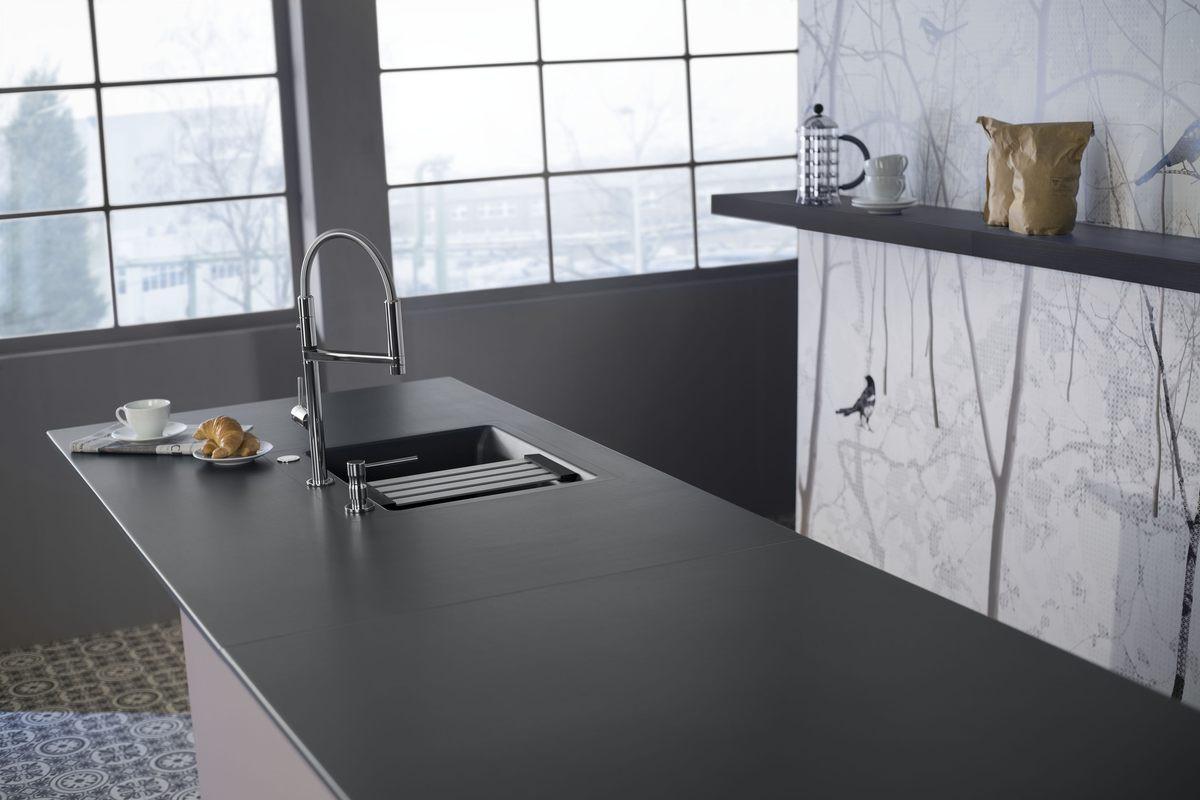Einbauspüle Kara 57 in Schwarz - Schwarz, Keramik (57,5/51cm) - Systemceram