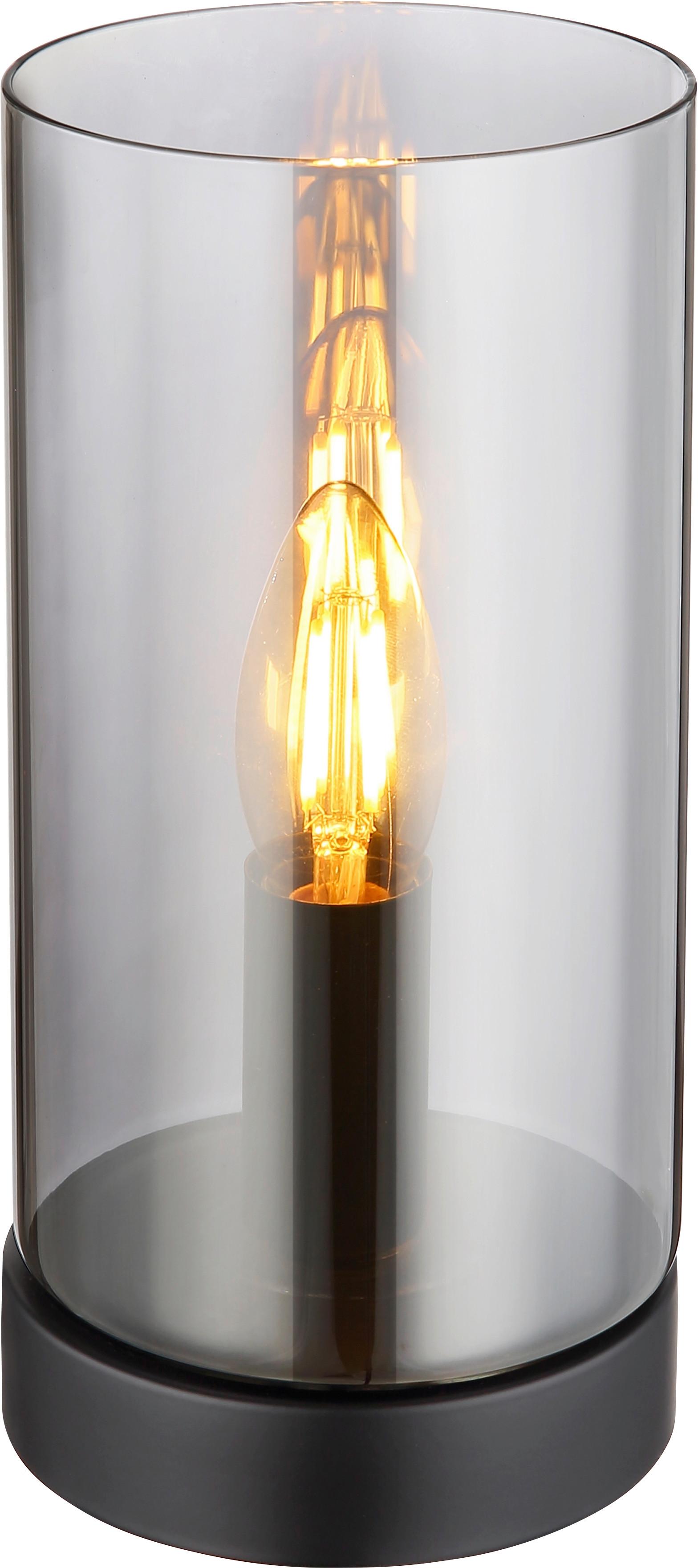 Tischleuchte 21002T max. 25 Watt - Schwarz, Basics, Glas/Metall (11/22,5cm) - Globo
