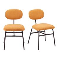 Stuhl-Set Pino Orange Mikrofaser - Schwarz/Orange, MODERN, Holz/Textil (46/80/55cm) - Bessagi Home