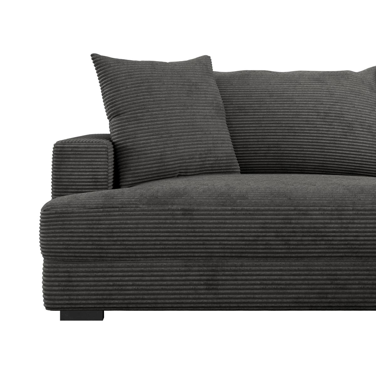 Kutna Garnitura Pelle - siva/crna, Moderno, tekstil (265/180cm) - Modern Living