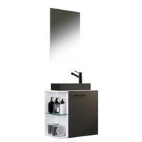 Kopalnica Za Goste Hausa, Antracit, Bela, 3-Delno - črna/bela, Moderno, kovina/steklo (52cm) - MID.YOU