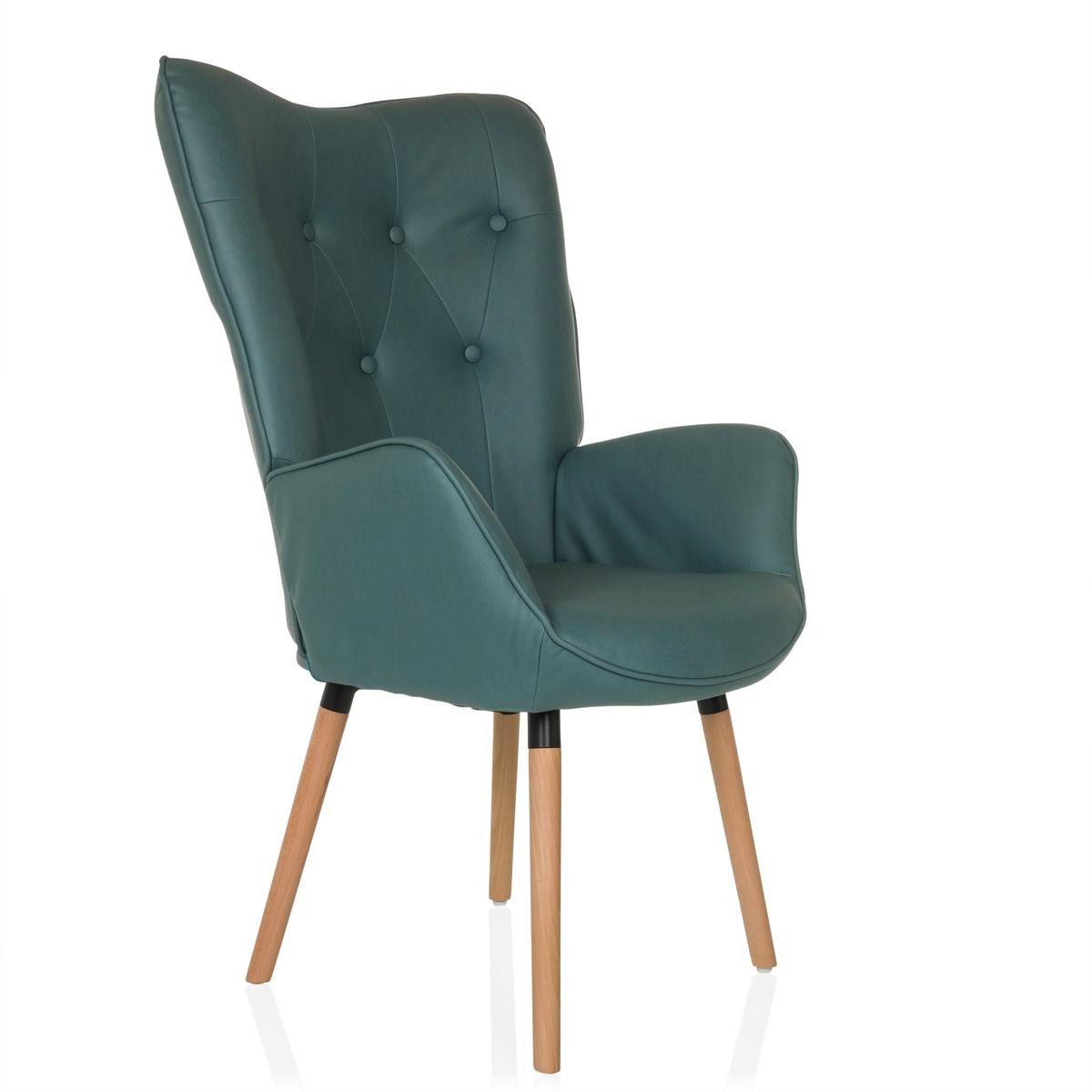 Fotelj Havenio I, Metino Zelena - barve bukve/metino zelena, Moderno, tekstil/les (70/106/75cm) - MID.YOU