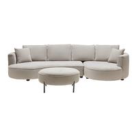 DUŻY NAROŻNIK NILAS - beżowy/greige, Modern, metal/drewno (335/65/154cm) - Bessagi Home
