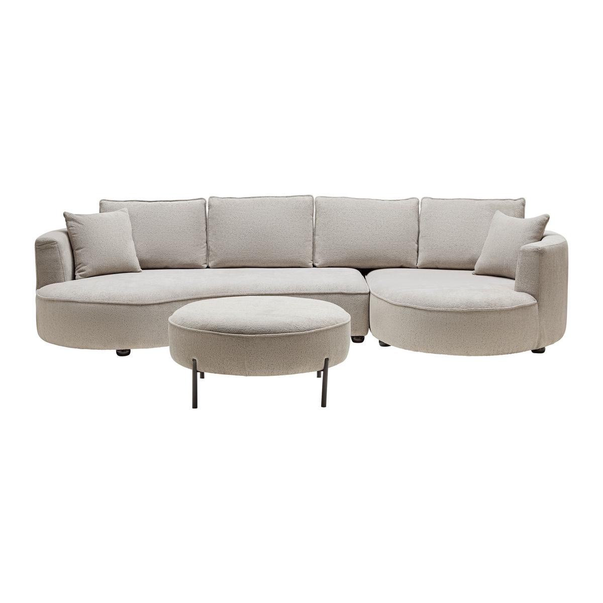 DUŻY NAROŻNIK NILAS - beżowy/greige, Modern, metal/drewno (335/65/154cm) - Bessagi Home
