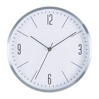 Wanduhr Jesper Ø ca. 30,5cm - Silberfarben, MODERN, Glas/Metall (30,5/30,5/4cm) - Mömax