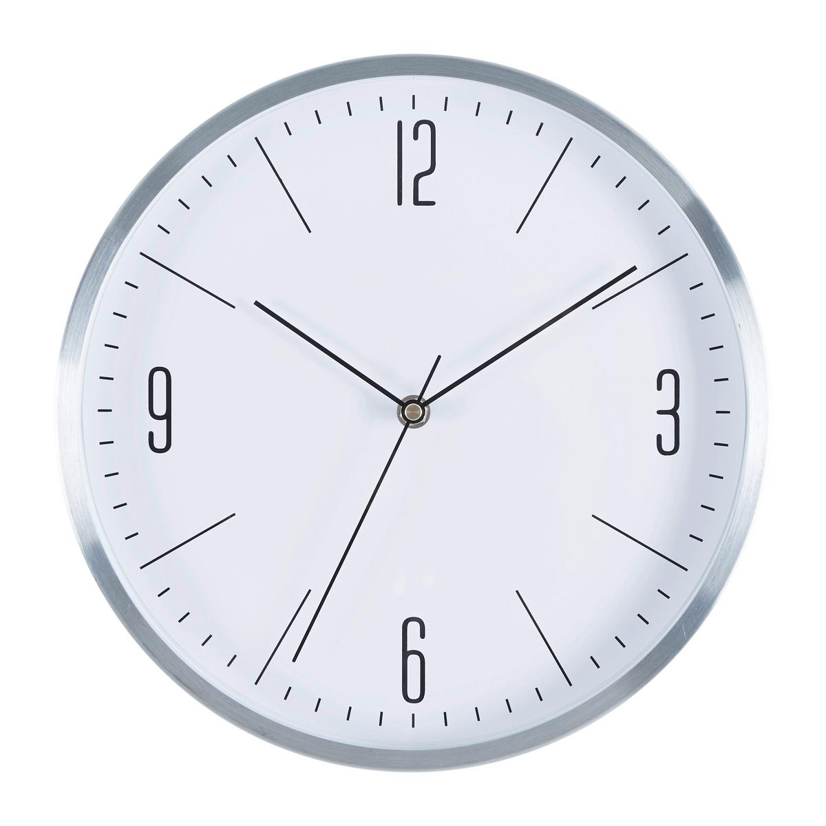 Wanduhr Jesper Ø ca. 30,5cm - Silberfarben, MODERN, Glas/Metall (30,5/30,5/4cm) - Mömax