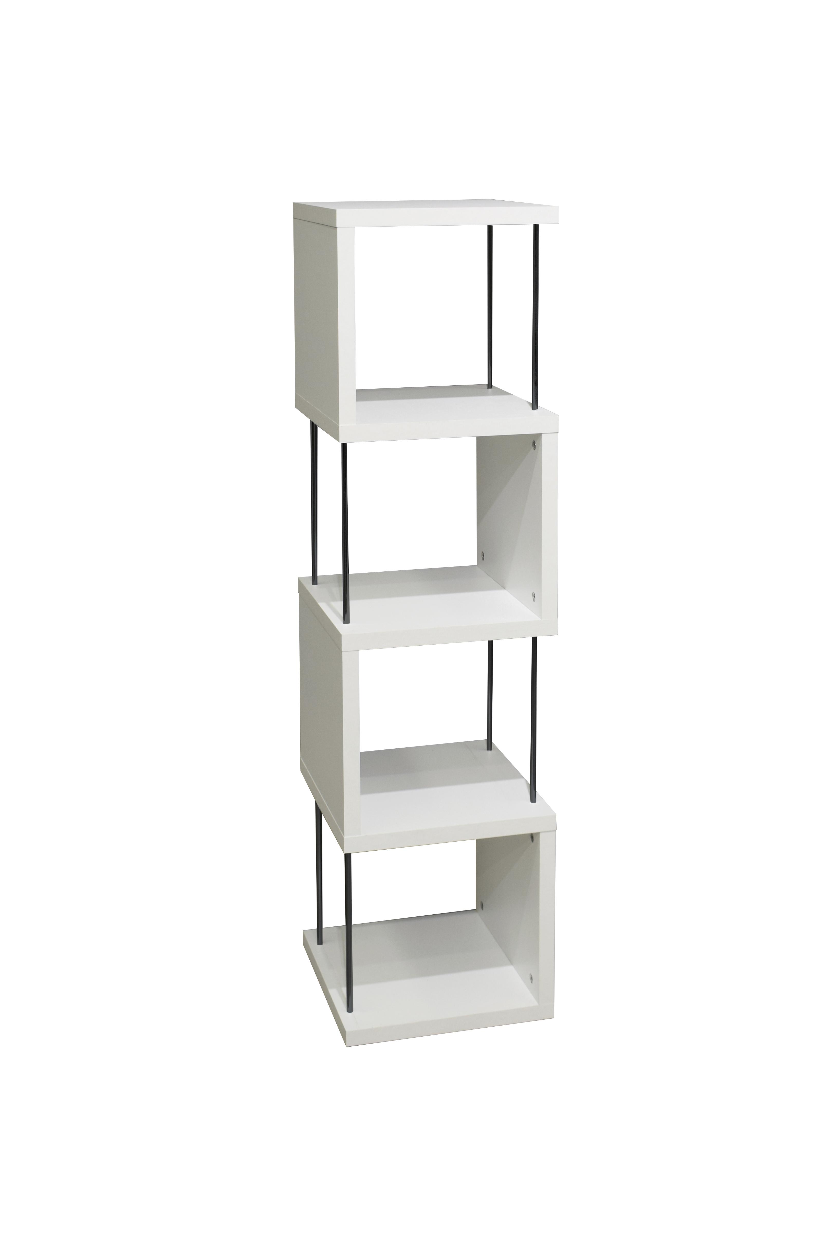 Polica Sticks - bijela/crna, Moderno, drvni materijal/plastika (33/126/33cm) - Modern Living