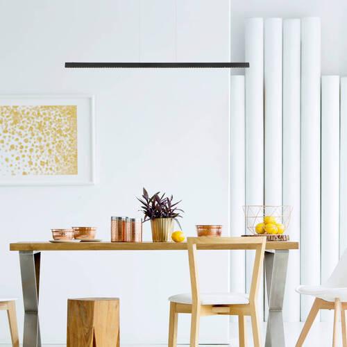 Viseča Led-svetilka 17013h1b - črna/prosojno, Design, kovina/umetna masa (150/9/120cm) - Globo