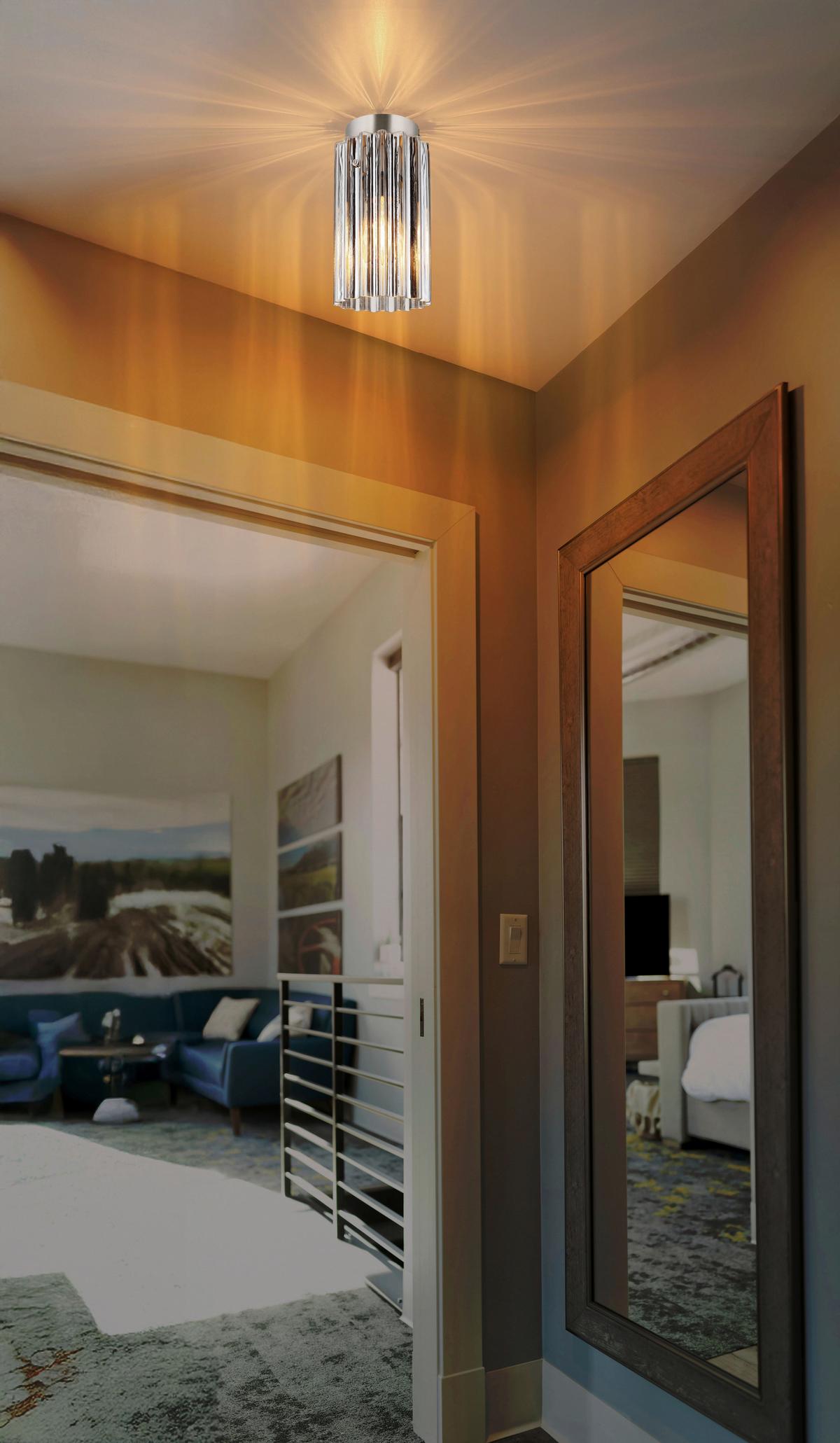 Stropna Svjetiljka Cayden 15747d Cayden - boje nikla/prozirno, Konvencionalno, staklo/metal (11.5/21cm) - Globo