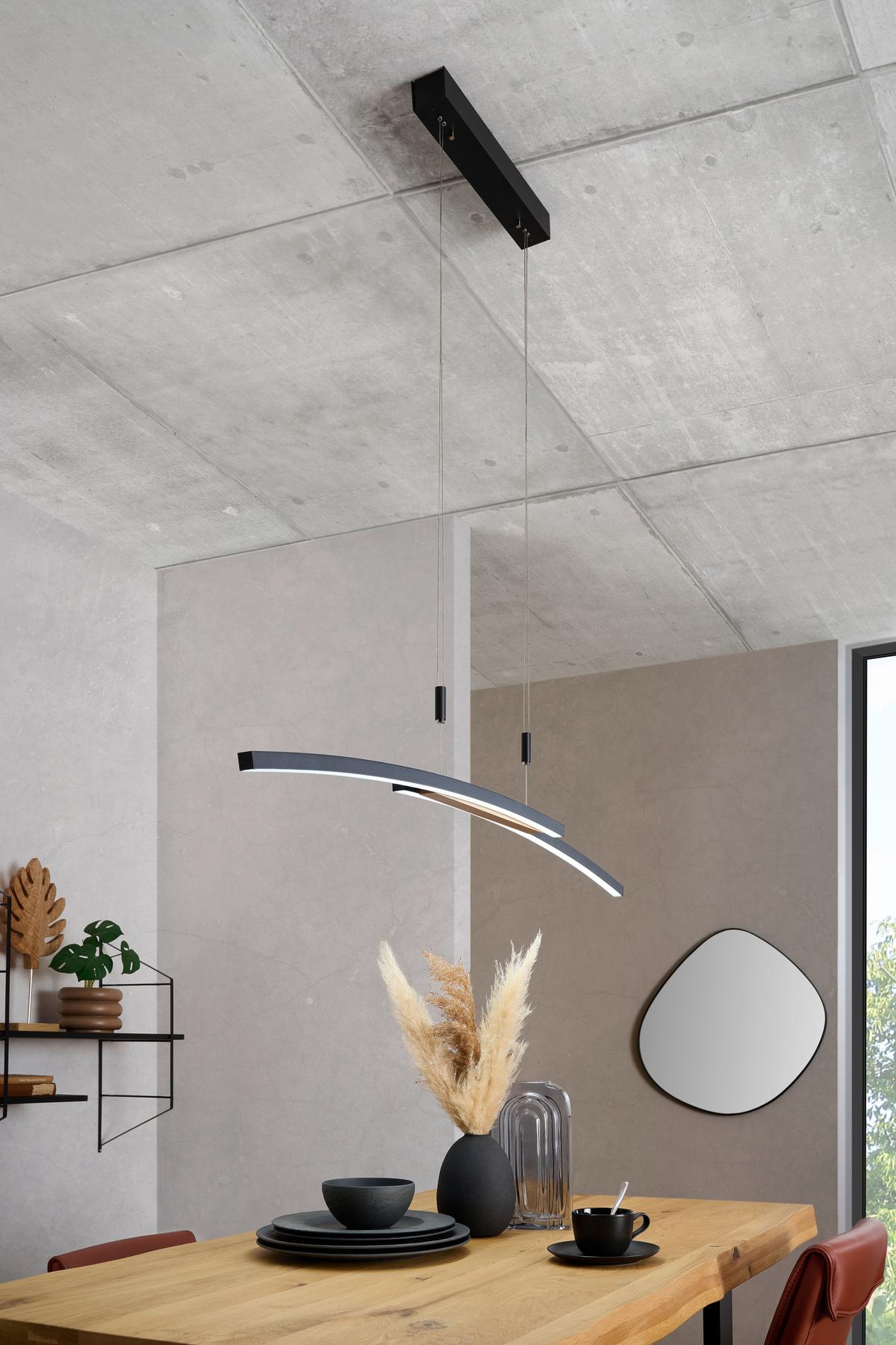 LAMPA WISZĄCA LED DONATELLO DIETER KNOLL - czarny, Basics, metal/drewno (130/6,5/155cm) - Dieter Knoll