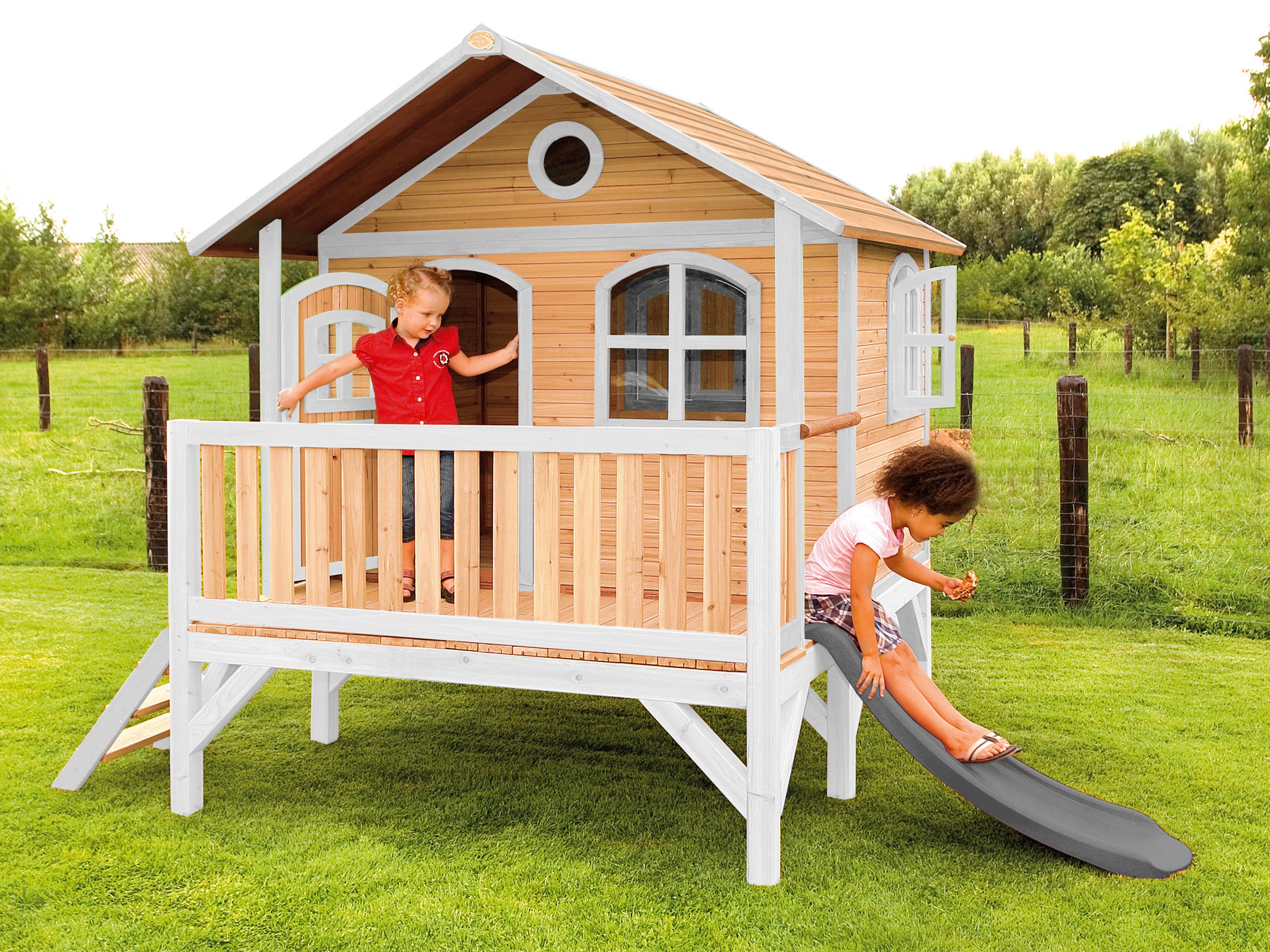 SPIELHAUS A030.040.81 - Rot/Braun, KONVENTIONELL, Holz/Kunststoff (349/233/212cm) - Ambia Garden