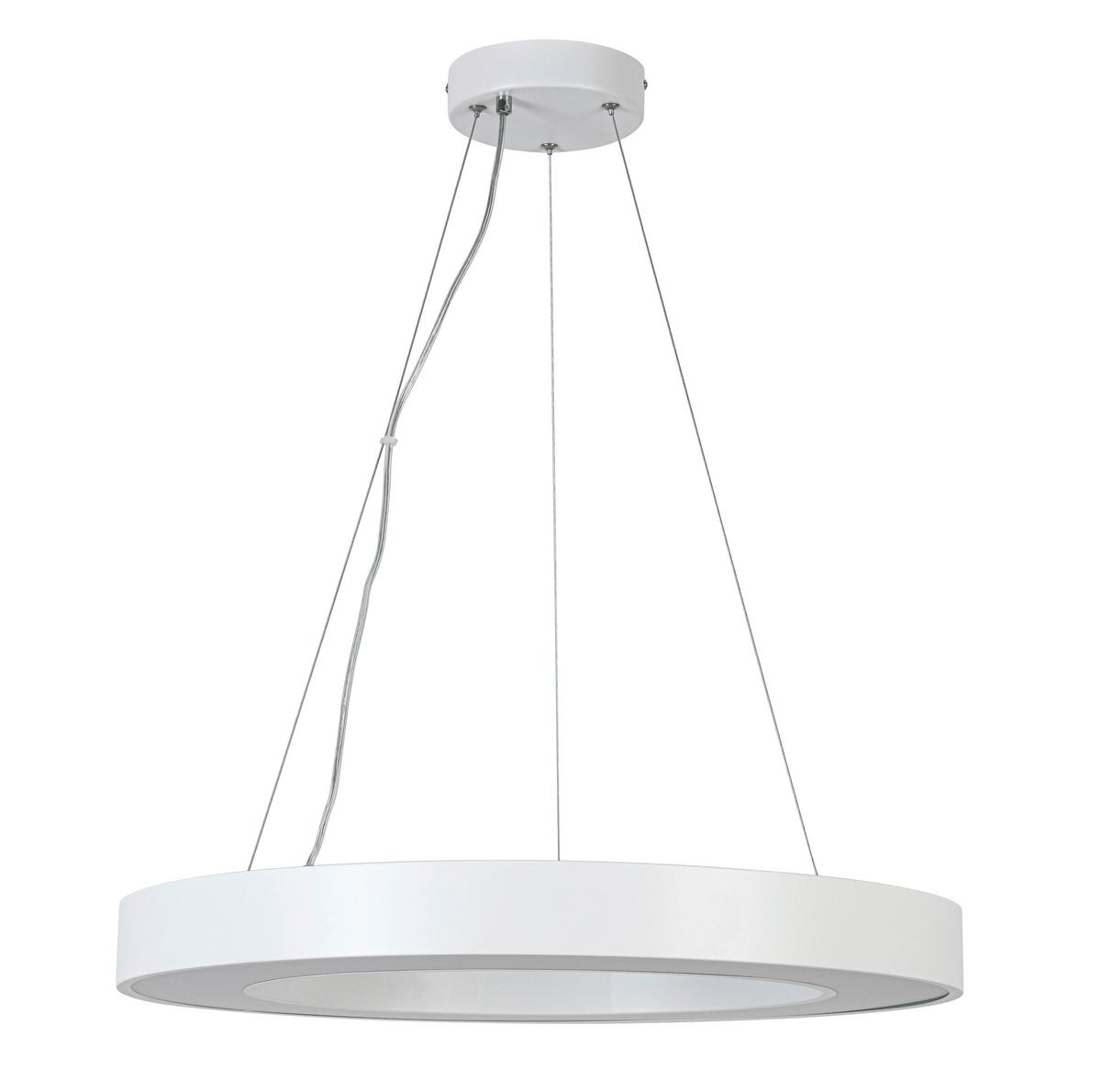 Lampă suspendată cu LED Sandl - alb/culoare crom, Modern, plastic/metal (60/120cm) - Mömax