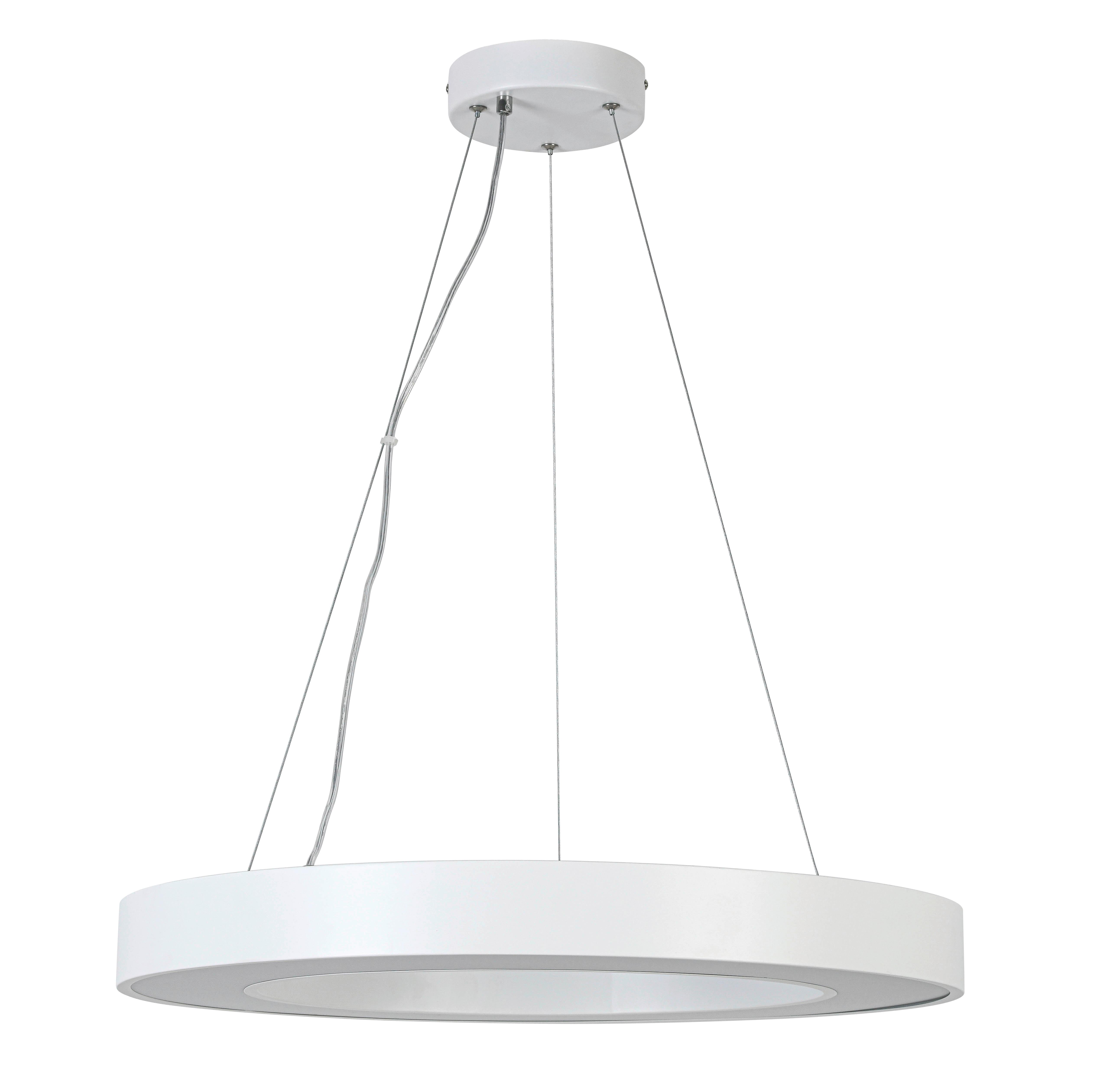 LED-HÄNGLAMPA SANDL - vit/kromfärg, Modern, metall/plast (60/60/120cm) - Mömax
