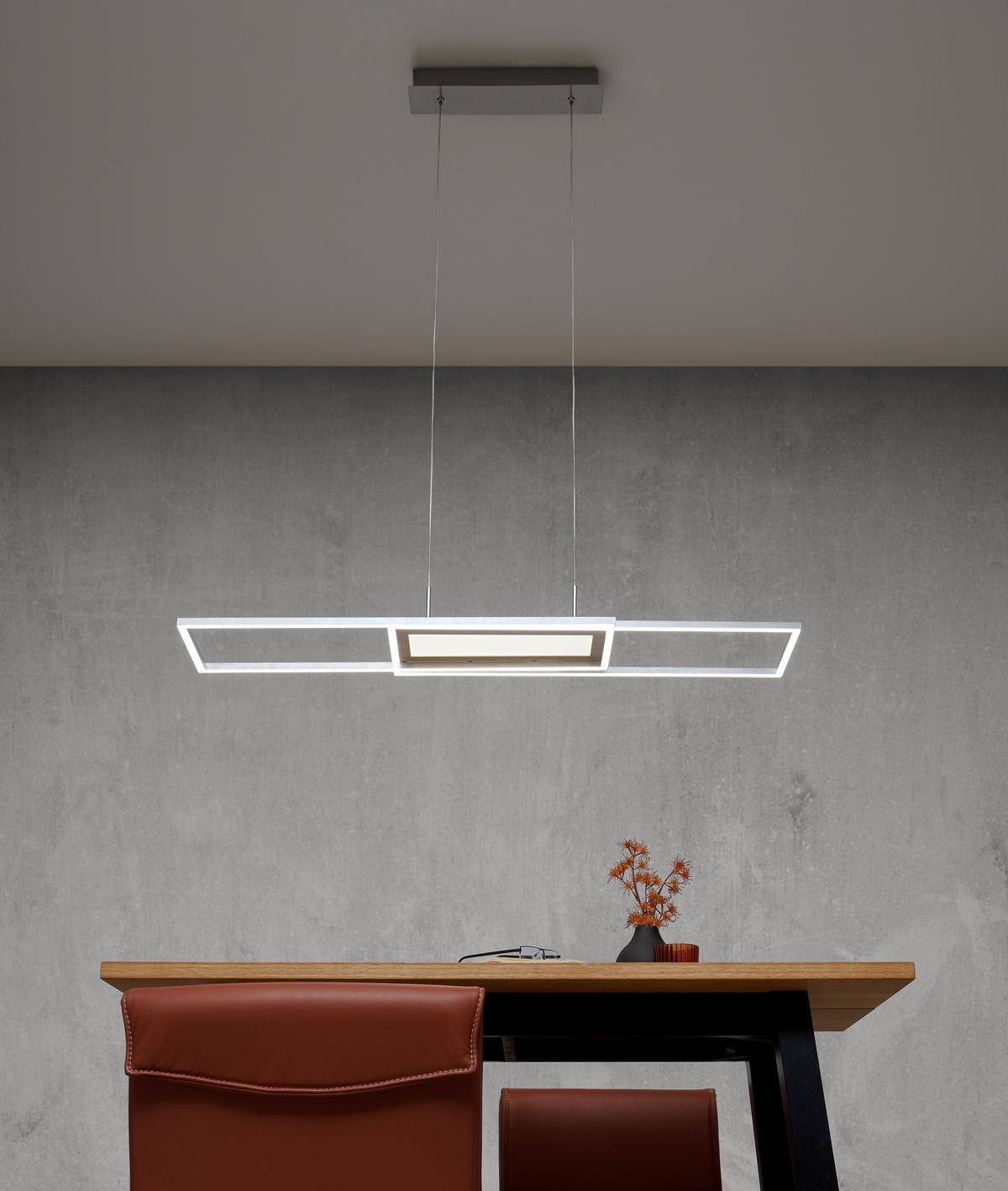 LAMPA WISZĄCA LED NOYA *SBN*SH* - kolor aluminiowy, Trend, tworzywo sztuczne/metal (105/27cm) - Novel