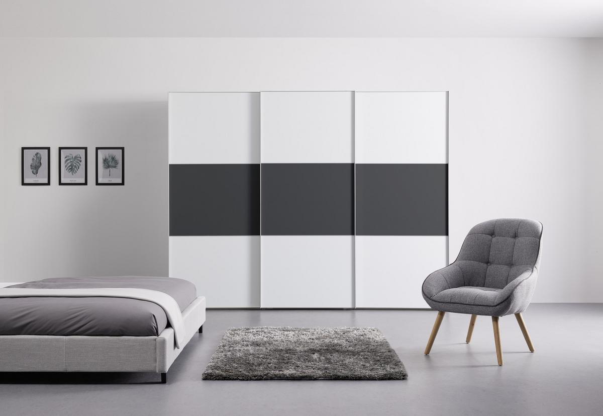 Ormar S Kliznim Vratima Includo - bijela/antracit, Design (280/222/68cm) - Premium Living