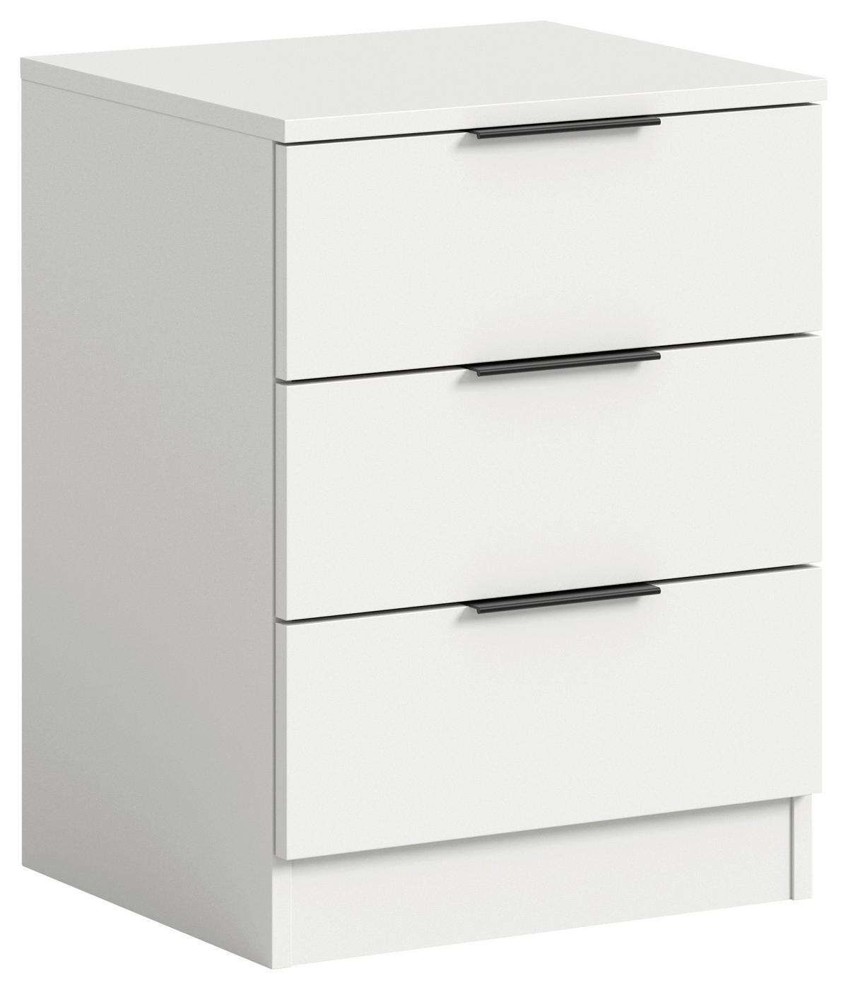 Nachtkästchen KOPENHAGEN ca.45x60x40cm Weiß - Schwarz/Weiß, MODERN, Holzwerkstoff/Kunststoff (45/60/40cm) - MID.YOU