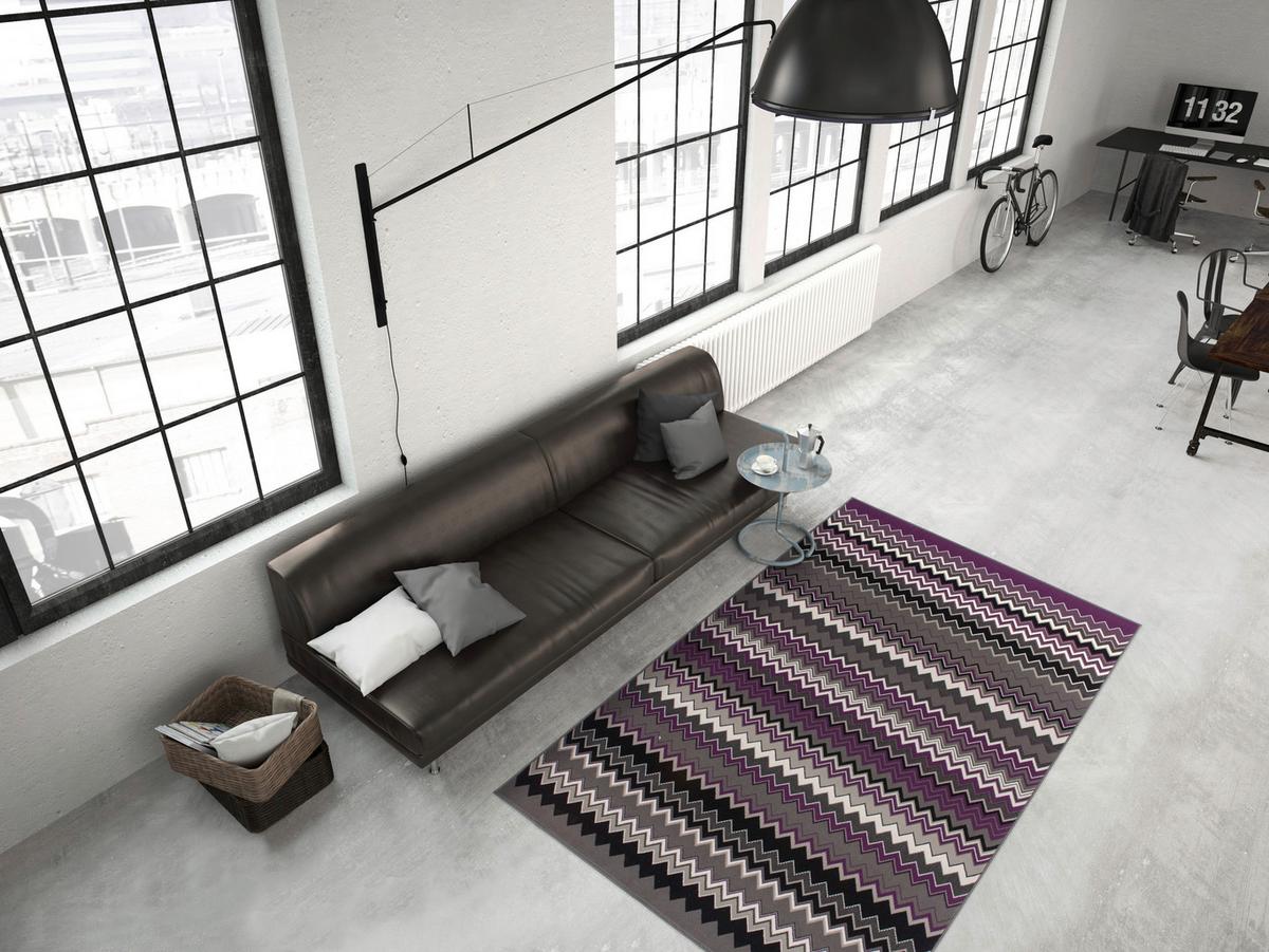 Flachwebeteppich Now 725 Multi/violett 160x230 - Violett/Multicolor, Basics, Textil (160/230cm) - Kayoom