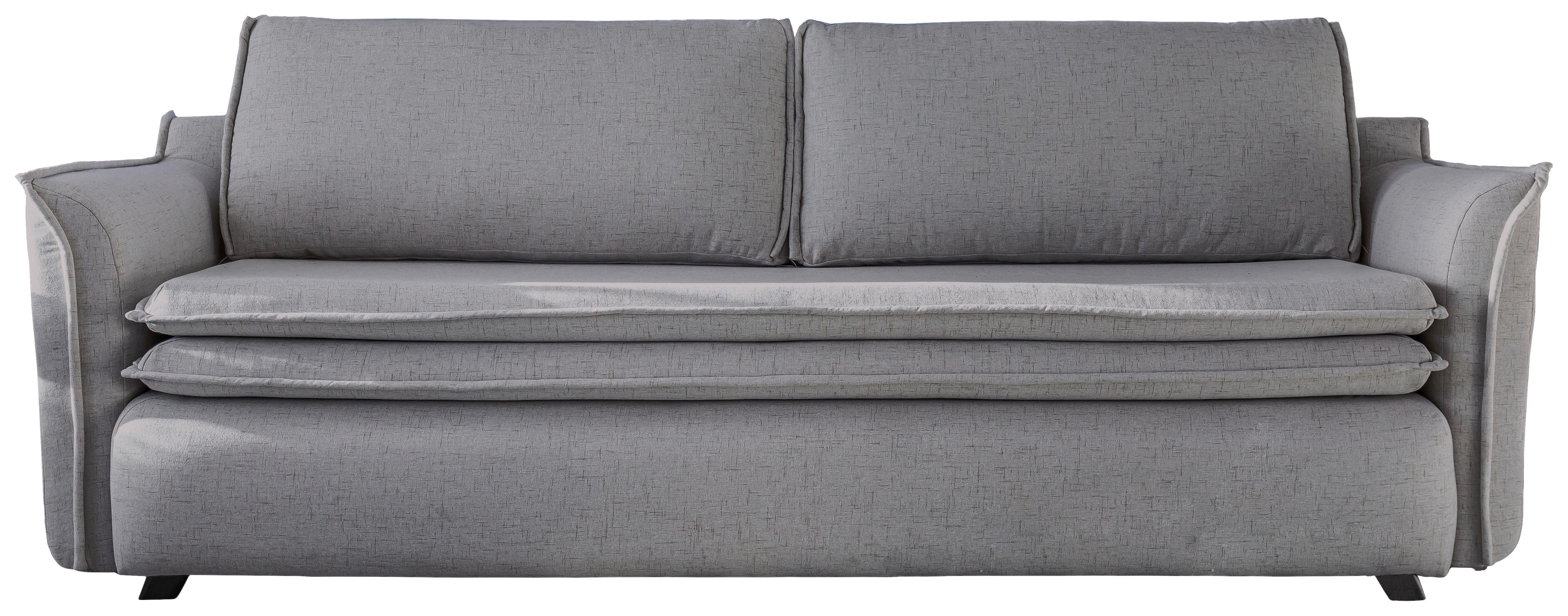 Dreisitzer-Sofa in Grau ´CHARMING CHARLIE´ - Schwarz/Grau, Basics, Holz/Holzwerkstoff (225/85/90cm) - MID.YOU