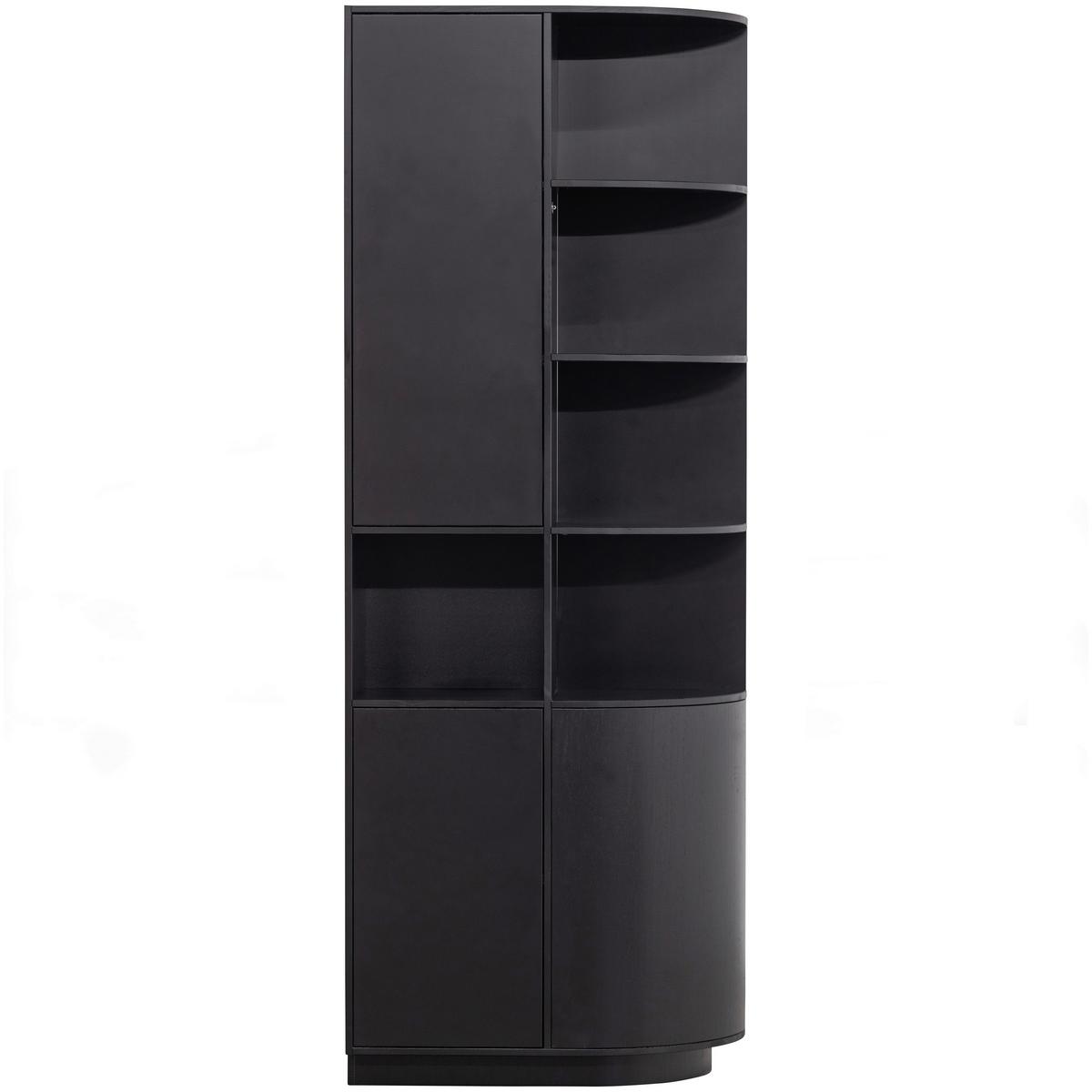 Mehrzweckschrank Finca Schwarz - Schwarz, Design, Holz (78/210/40cm) - Livetastic