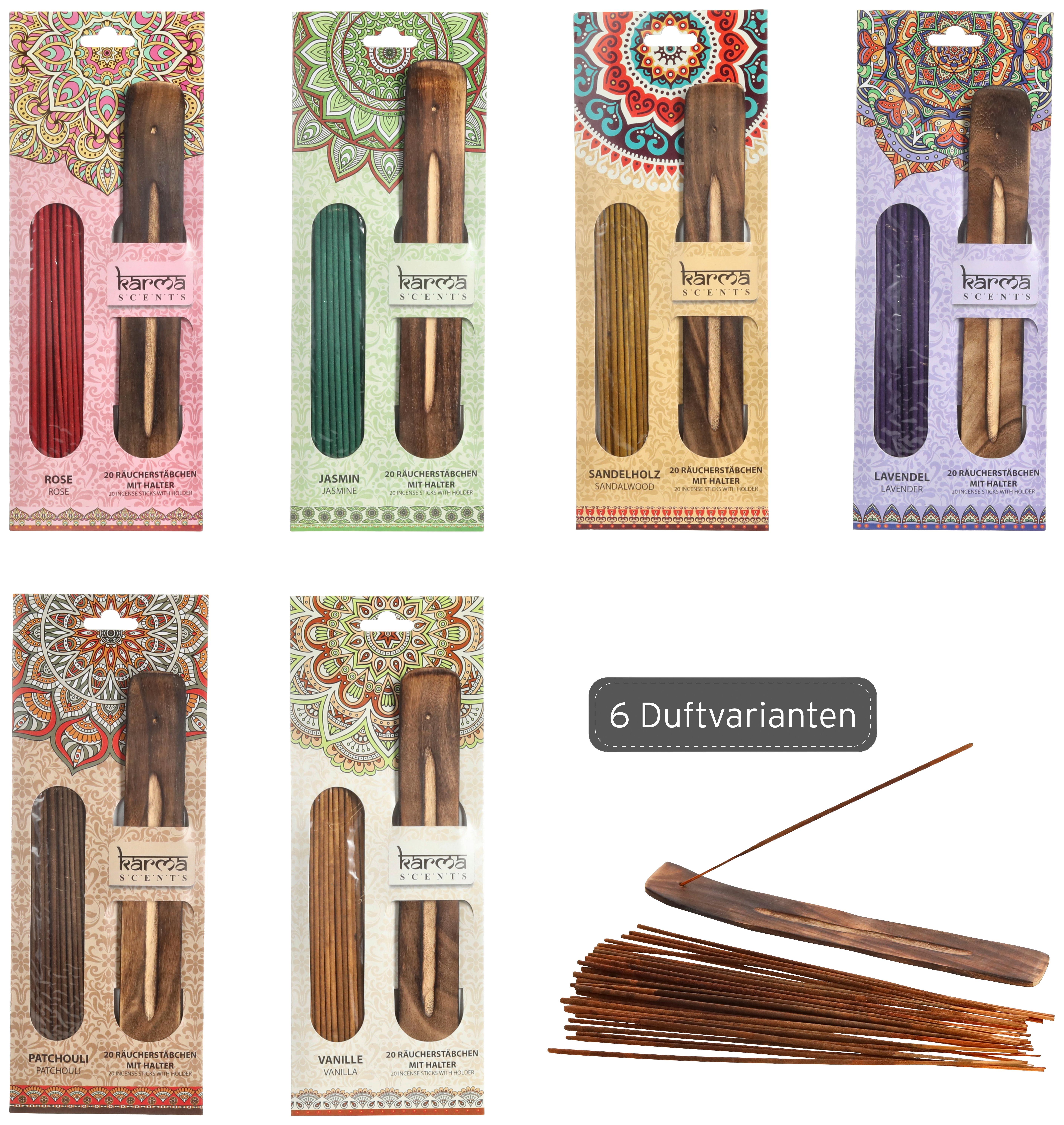 Räucherstäbchen Karma diverse Düfte - Basics, Holz (11,5/30/0,5cm)