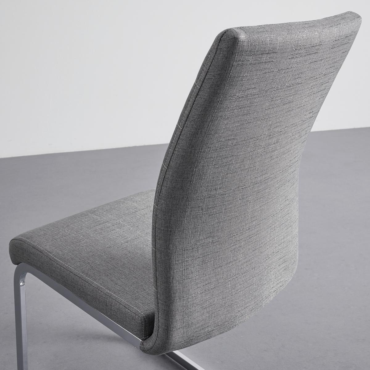 KRZESŁO NA PŁOZIE LENNARD - jasnoszary/kolor chromowy, Modern, metal/drewno (42,5/99/45cm) - Bessagi Home