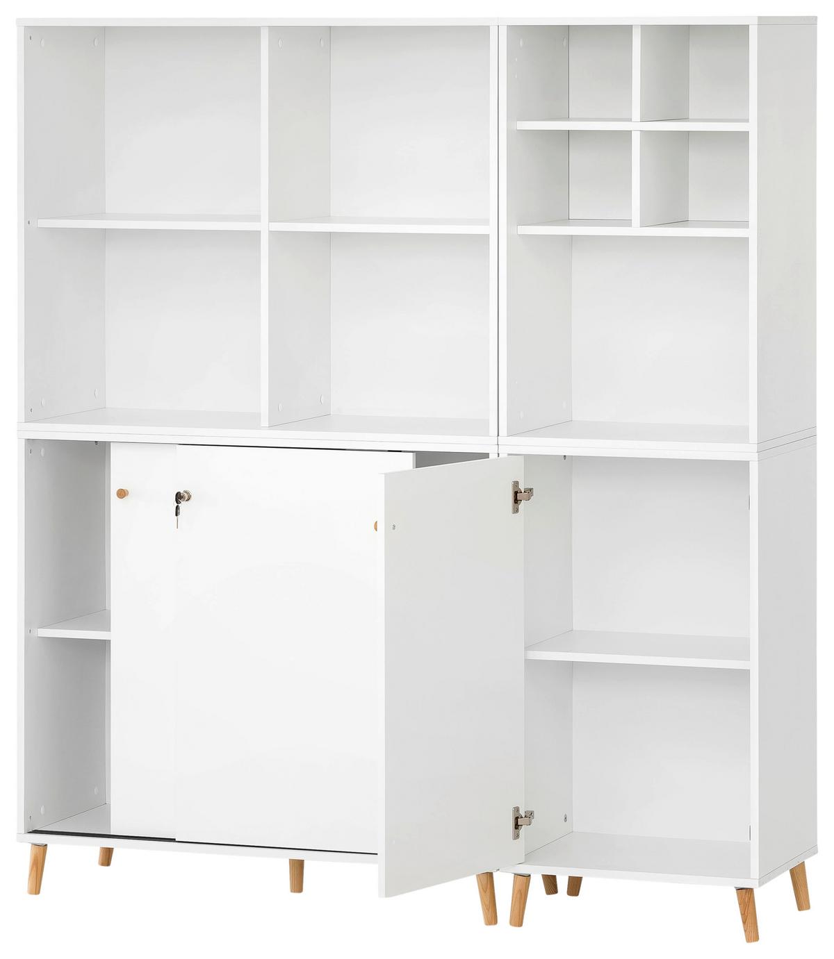 Aktenschrank Set US1000 Weiß ca. 101,05x174,2x41cm - Weiß, MODERN, Holzwerkstoff (101,05/174,2/41cm) - MID.YOU