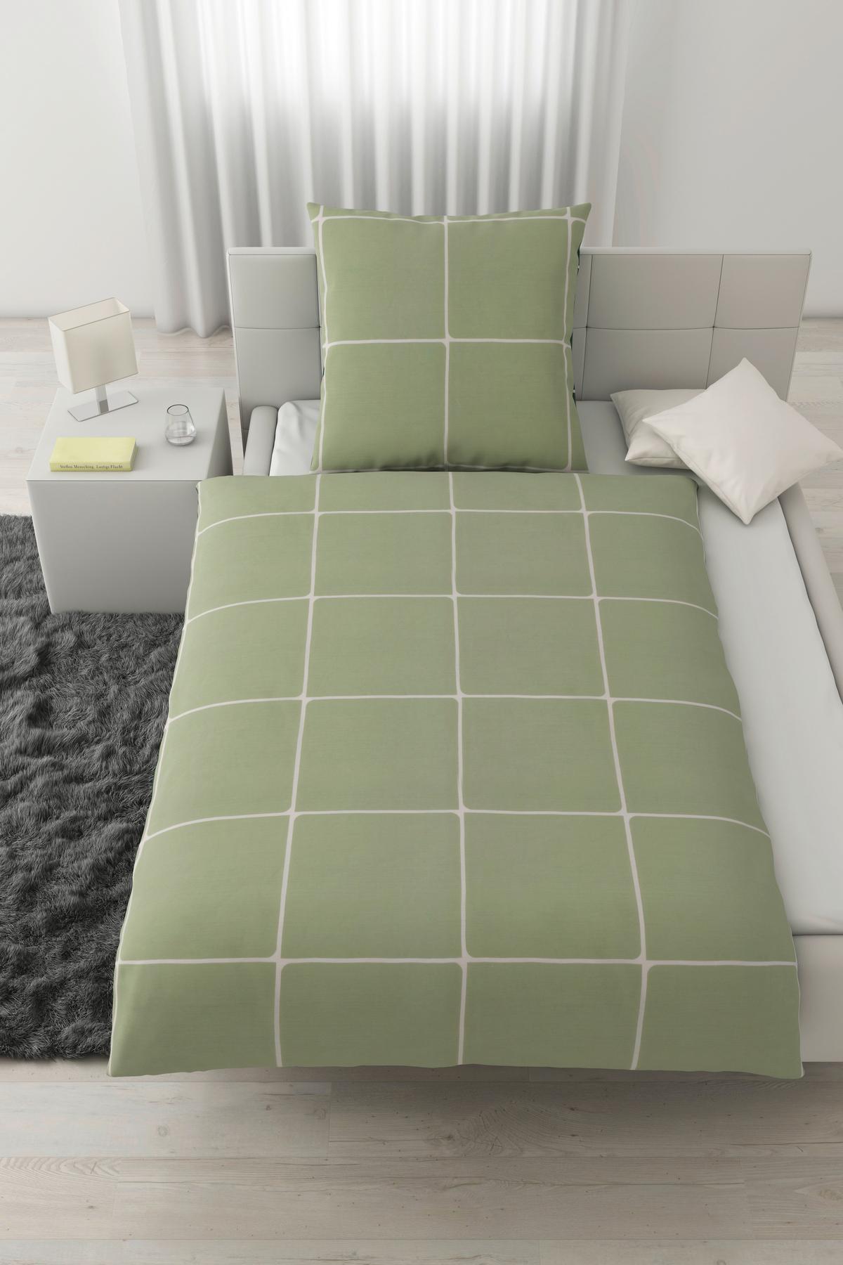 Linnea Wende XL Weiß/Salbei/Grün ca. 155x220cm - Waldgrün/Salbeigrün, MODERN, Textil (155/220cm) - Modern Living